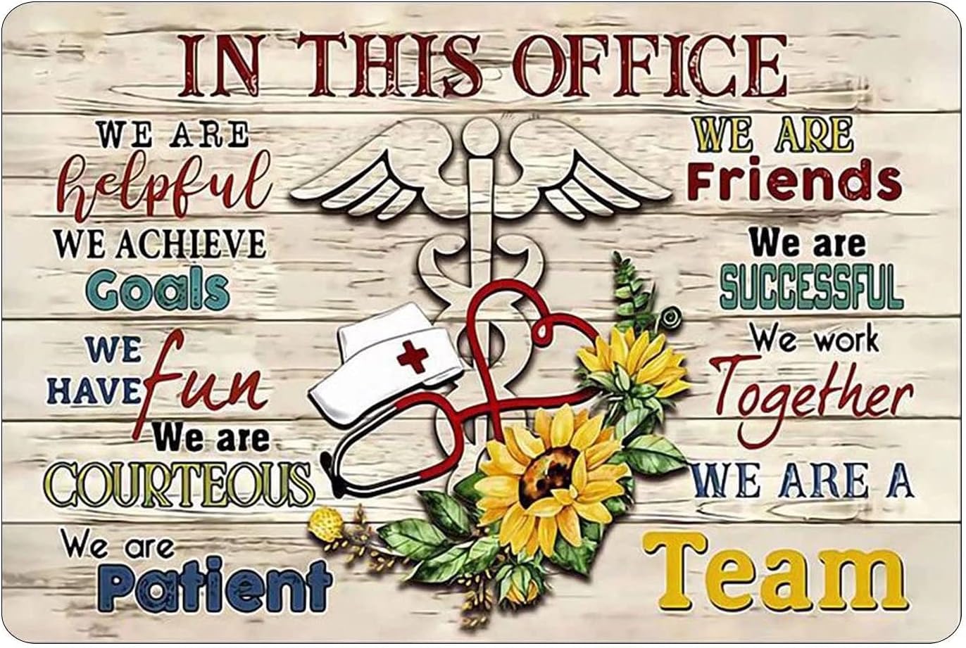 Nurse-1 Nurse Office Rules Metal Tin Sign In This Office Metal Wall Art Vintage Decor Plaque For Hospital Bar Restaurant Dorm Club Garage 24X32 Inch