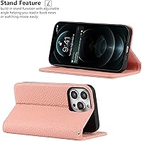 Vista 57 de iCoverCase Funda tipo cartera compatible con iPhone 13 Pro Max con ranuras para tarjetas, funda magnética de piel auténtica con bloqueo RFID, Naranja