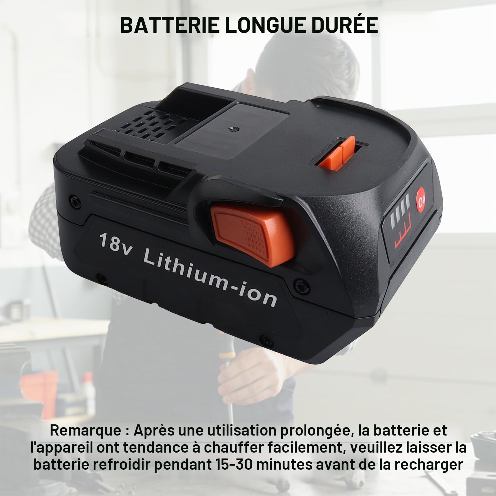 Batterie de Remplacement Li-ION 18 V MXJFYY 5000 mAh pour AEG BUS18 BS18R BS18G B1814G B1817G B1814G B1814 B1817G B1820R B1830R M1830R L1815R L1830R 4932352480 4932352112 et RIDGID R840083