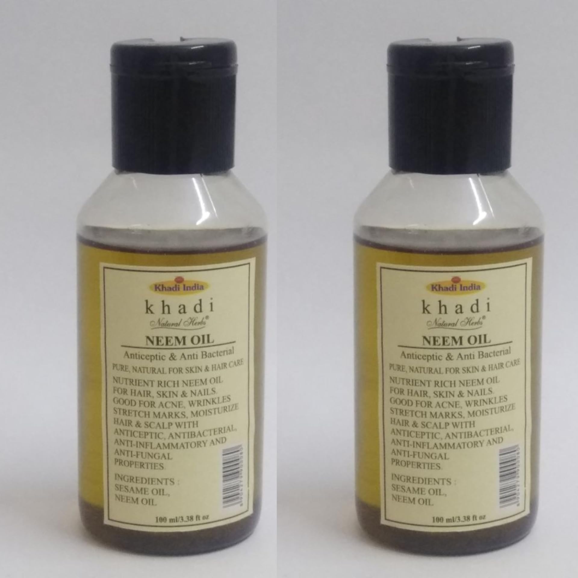 NATURAL Herbal Khadi Natural Herb Neem Oil 100 Ml Pack of 2
