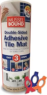 MusselBound® Adhesive Tile Mat with Spacers (15 sq ft per roll), a Stron...