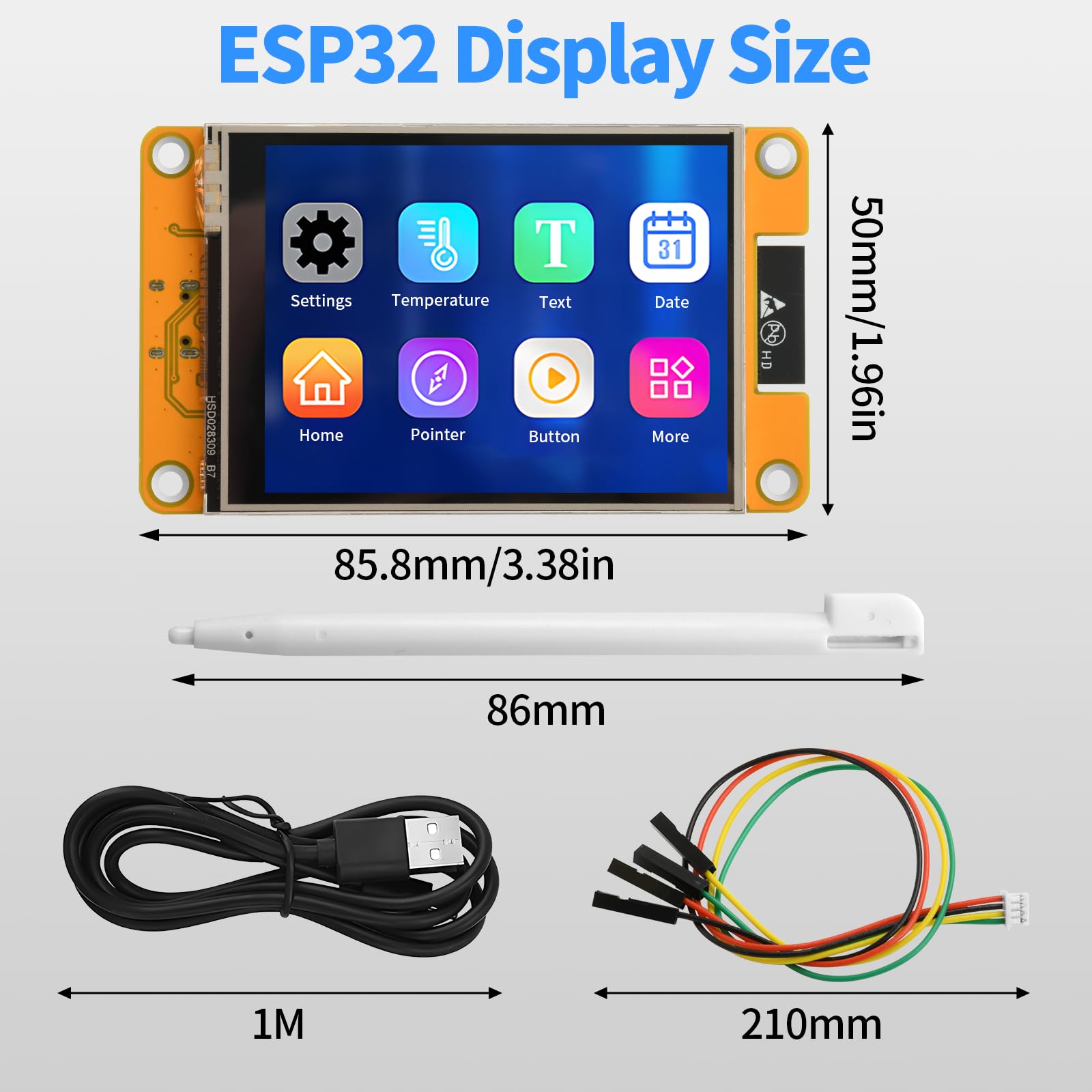 diymore pour écran ESP32, pour Carte de développement ESP32 avec Bluetooth WiFi, écran LCD 2,8" 240 x 320, Module TFT Intelligent, écran Tactile Haute Vitesse, connectivité IoT, Compatible avec LVGL