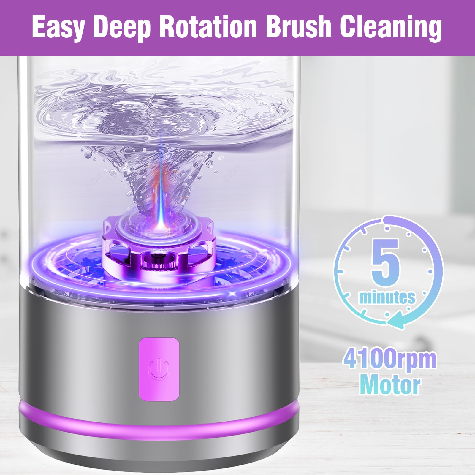 Máquina eléctrica limpiadora de brochas de maquillaje, combinada secadora y lavadora de brochas 2-en-1, limpiador giratorio automático para brochas y esponjas de maquillaje