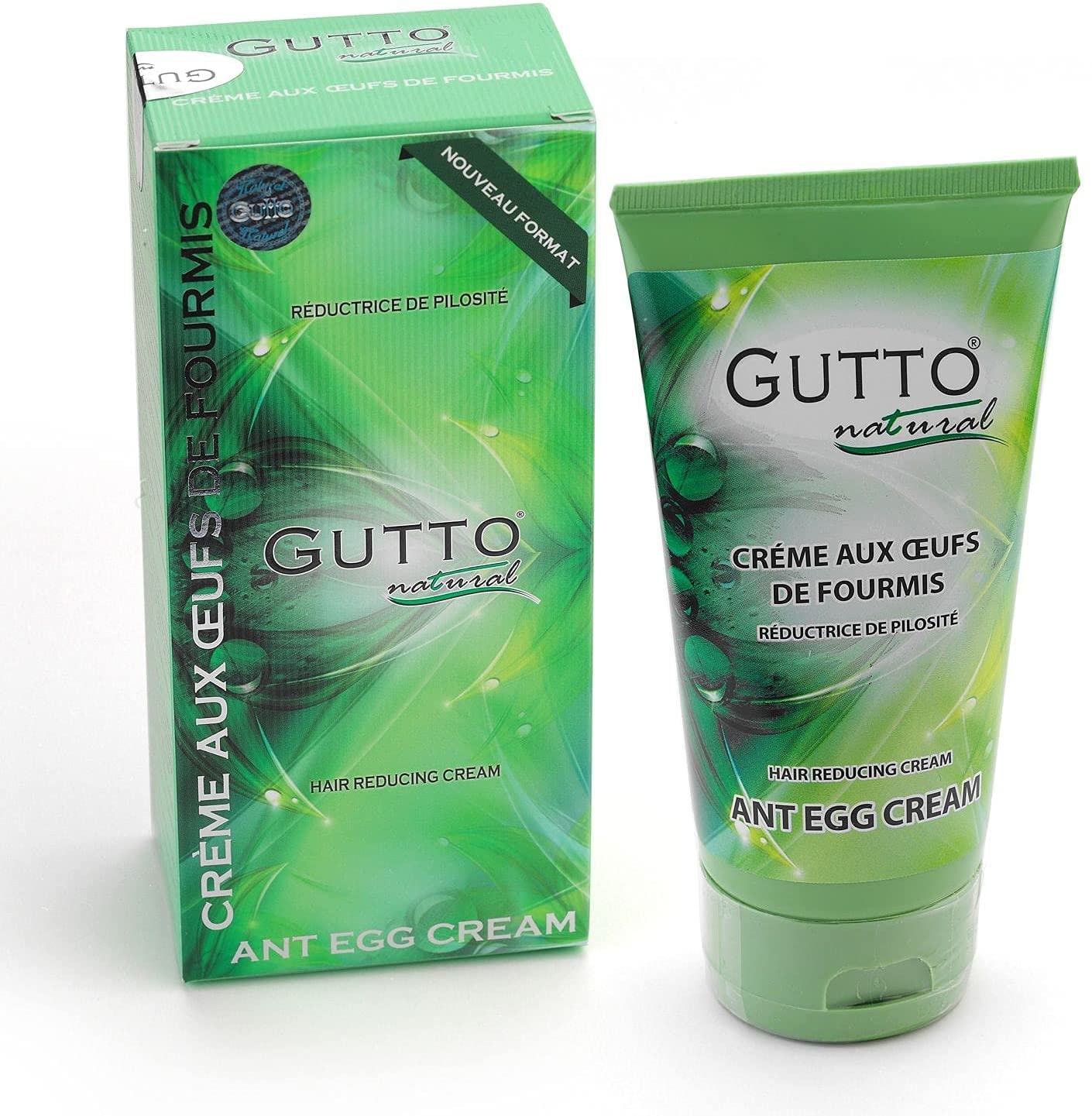 Gutto - Pack Dépilation - Crème & Huile aux Oeufs de Fourmis - Format Economique - Empêche la Repousse des Poils