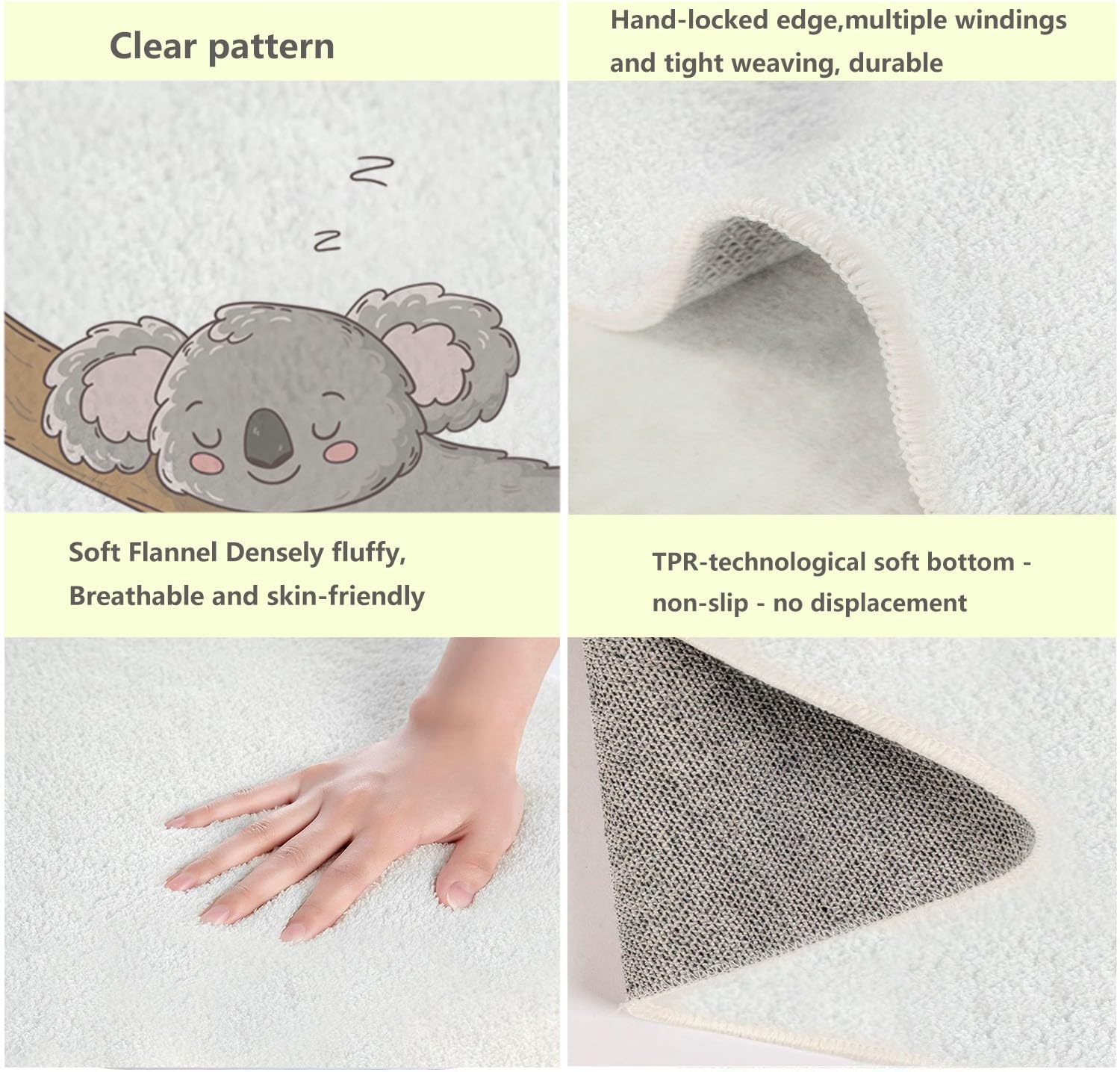 Generic Tapis Salon Dessin animé Animal Koala Chambre Moderne Tapis pour Enfant Chambre, Bébé, Fille et Garçon - Moquette pour Chambre et Salon 120 x 170cm
