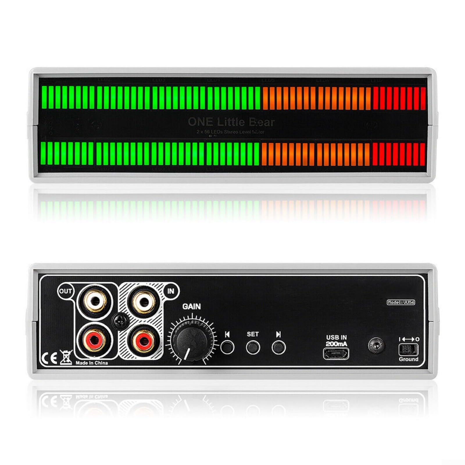 RGB LED Music für spectrum Analyzer 56-Bit für vu Meter With Mic Input | RGB LED für vu Meter,Digital Audio Level Meter For für rca, 5 Display Modes, Real-Time Music Visualizer