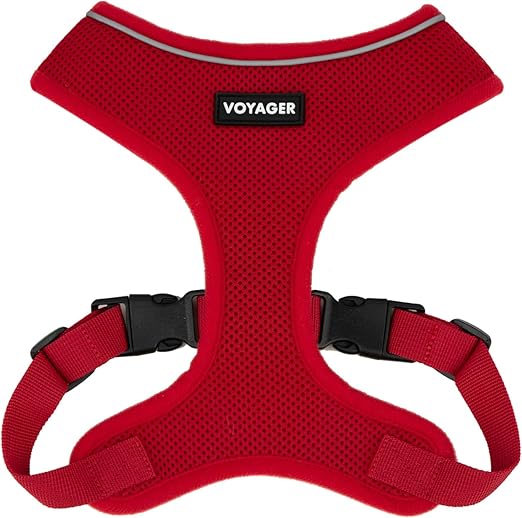 Best Pet Supplies Voyager Aerolite No Pull Mesh Dog Harness, Reflective Stitching, Breathable Harness, Adjustable for Walking, Training, Running, Heavy Duty and Durable, Red, XL