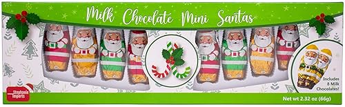 Miniatura 2 de Mini Santas de chocolate con leche de 2 pulgadas, fabricados en Estados Unidos, envueltos individualmente en papel de aluminio, 2 libras (paquete de