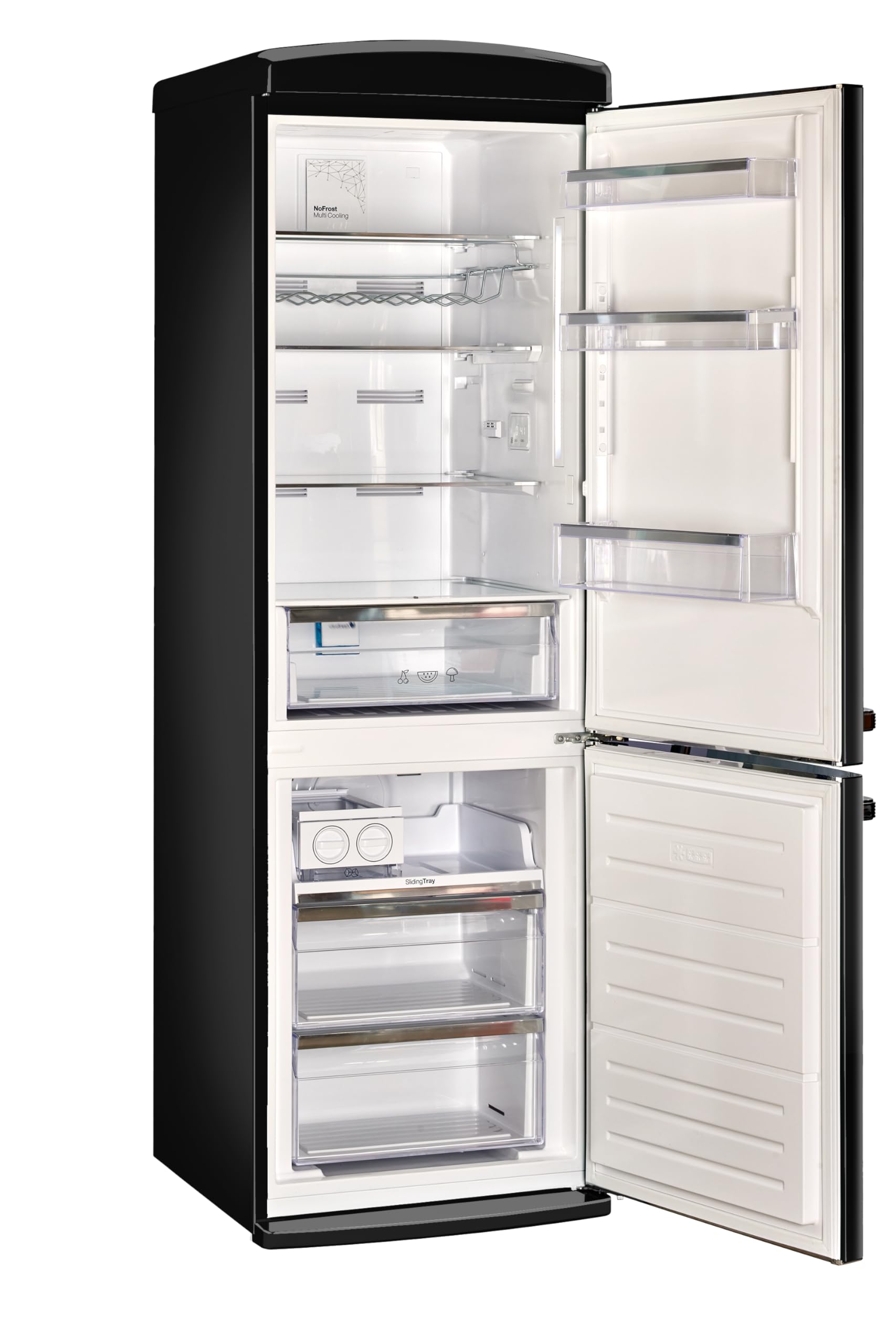 Unique Appliances Classic Retro 12 Cu.Ft. Bottom Freezer Refrigerator In Midnight Black on Fridge.com - View 2
