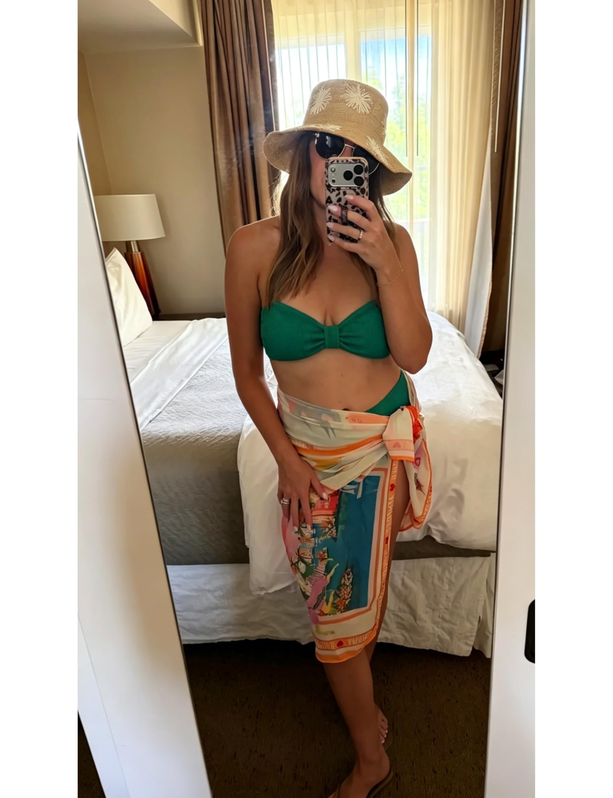 Damen Strand Bademode Gedruckt Lange Sarong Coverups Badeanzug Pareo Groß Pashmina Wickelrock