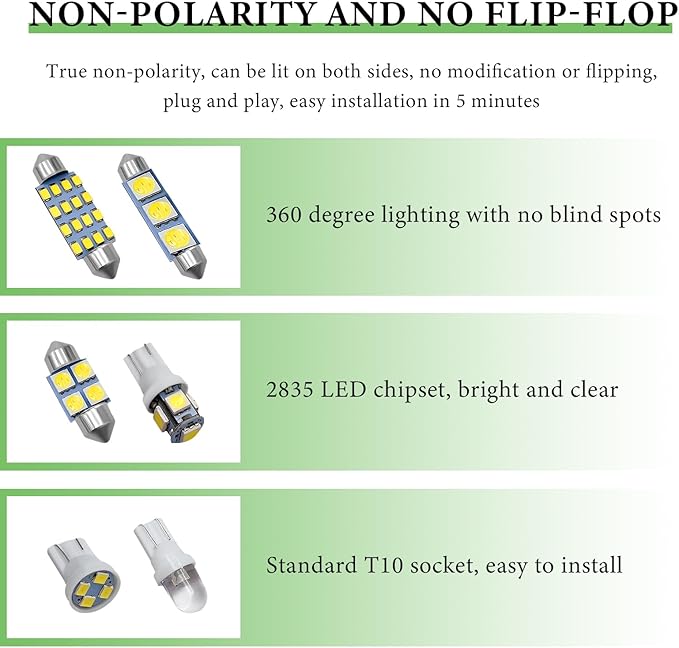 Kit de 42 Lámparas LED para Interior de Coche, Blanco Brillante miniatura 4