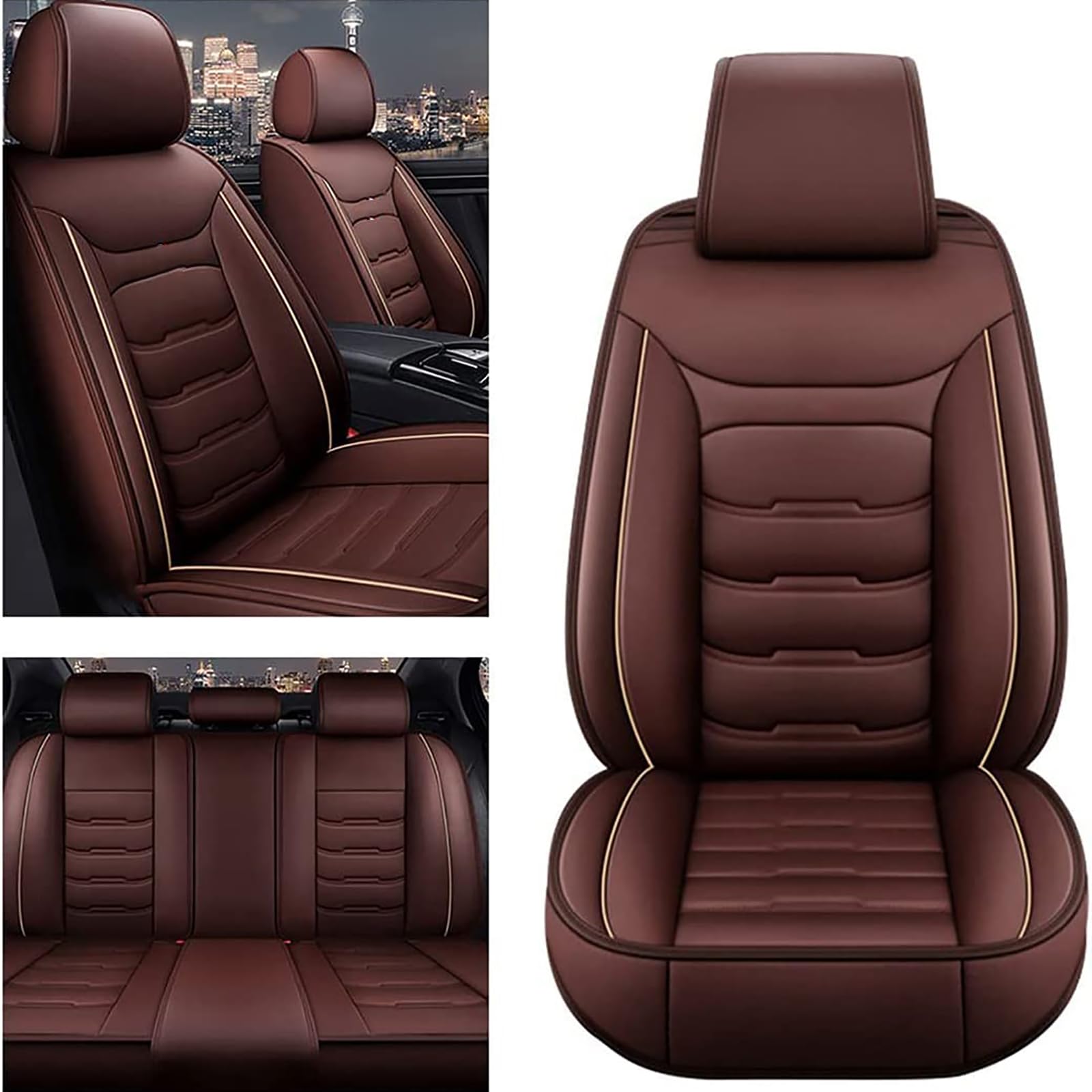 MarxaN Ensembles De Housses SièGe pour Jeep Wrangler JK 4door 2011-2017, Coussin Voiture Cuir Avant Arrière Siege Protecteur de Siège Housse ImperméAble AntidéRapant Intérieurs Accessoires