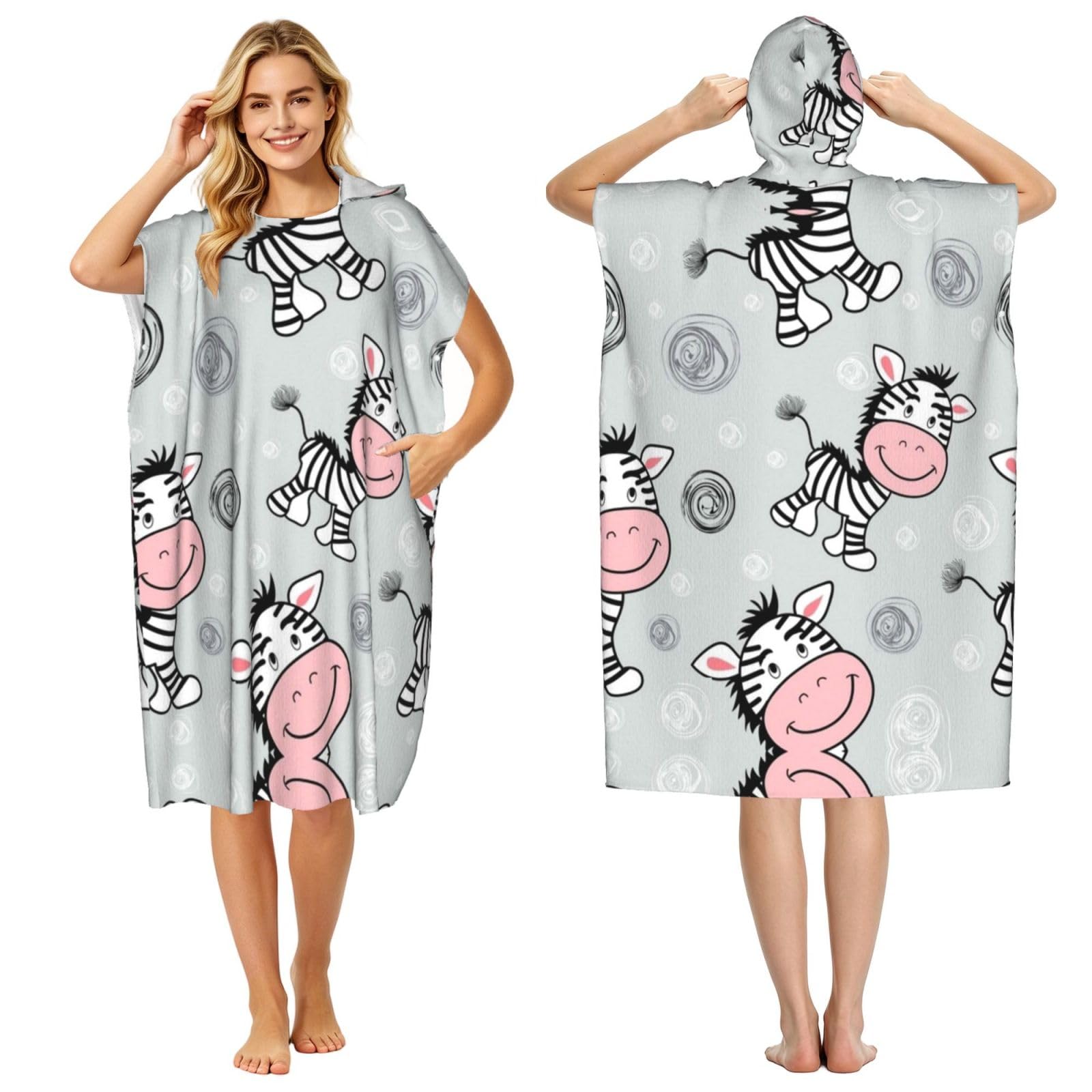 Poncho à capuche microfibre léger et absorbant pour adulte