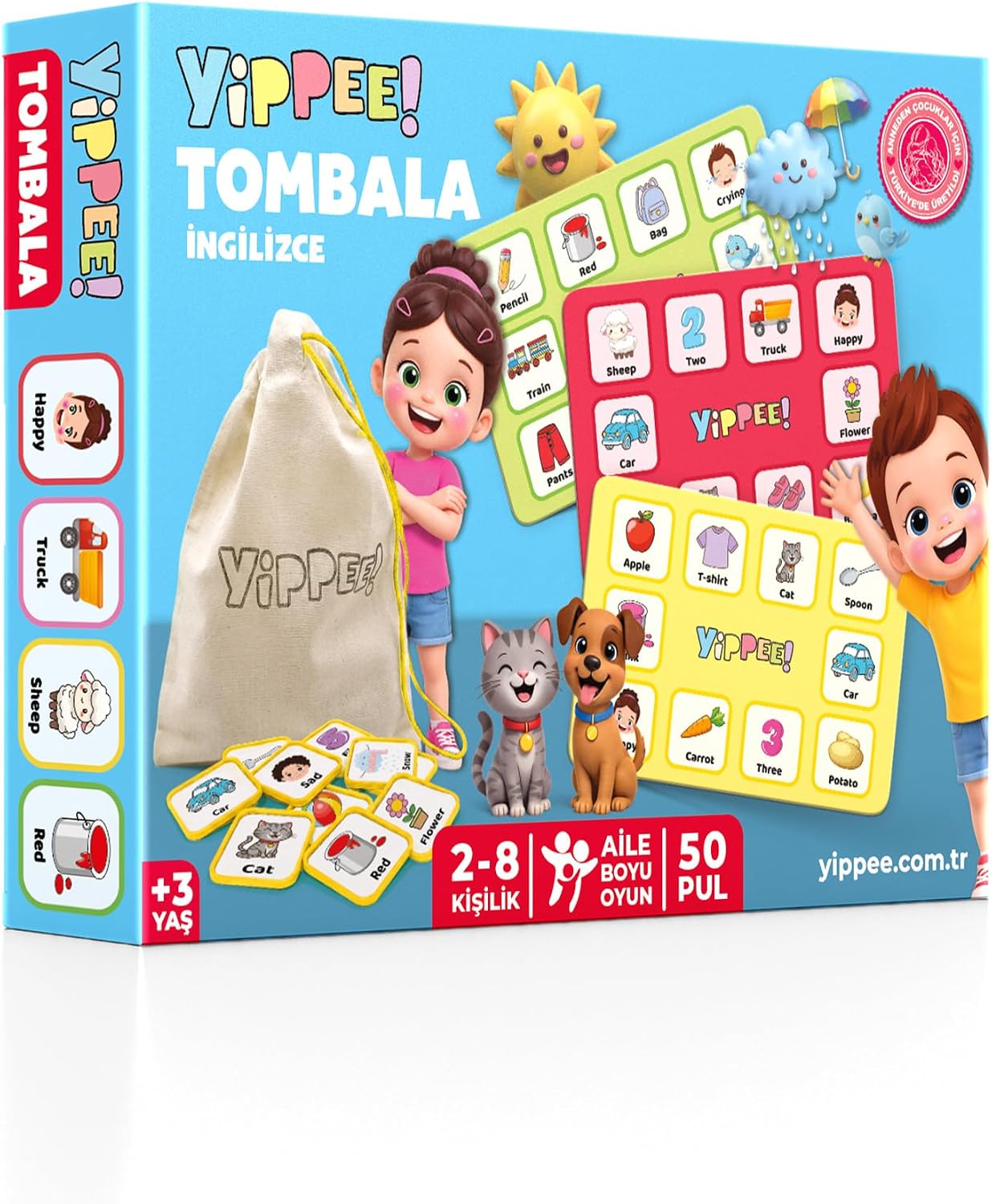 İngilizce Çocuk Tombala Oyunu - Eğitici İngilizce Kelime Öğrenme Oyunu | Okul Öncesi ve İlkokul