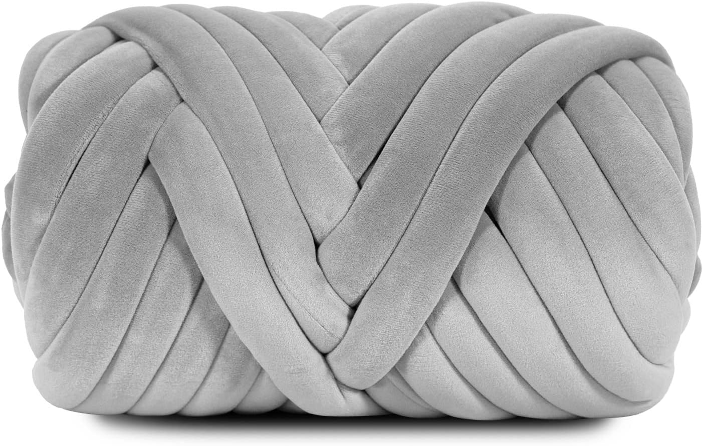 2.2 LBS of Super Soft Velvet Bulky Yarn for Hand Knitting Blanket, Pillows, Handbag, DIY, Grey, 36 Yards, Arm Knitting Yarn for Chunky Braided Knot Throw Blanket, Weave Craft Crochet