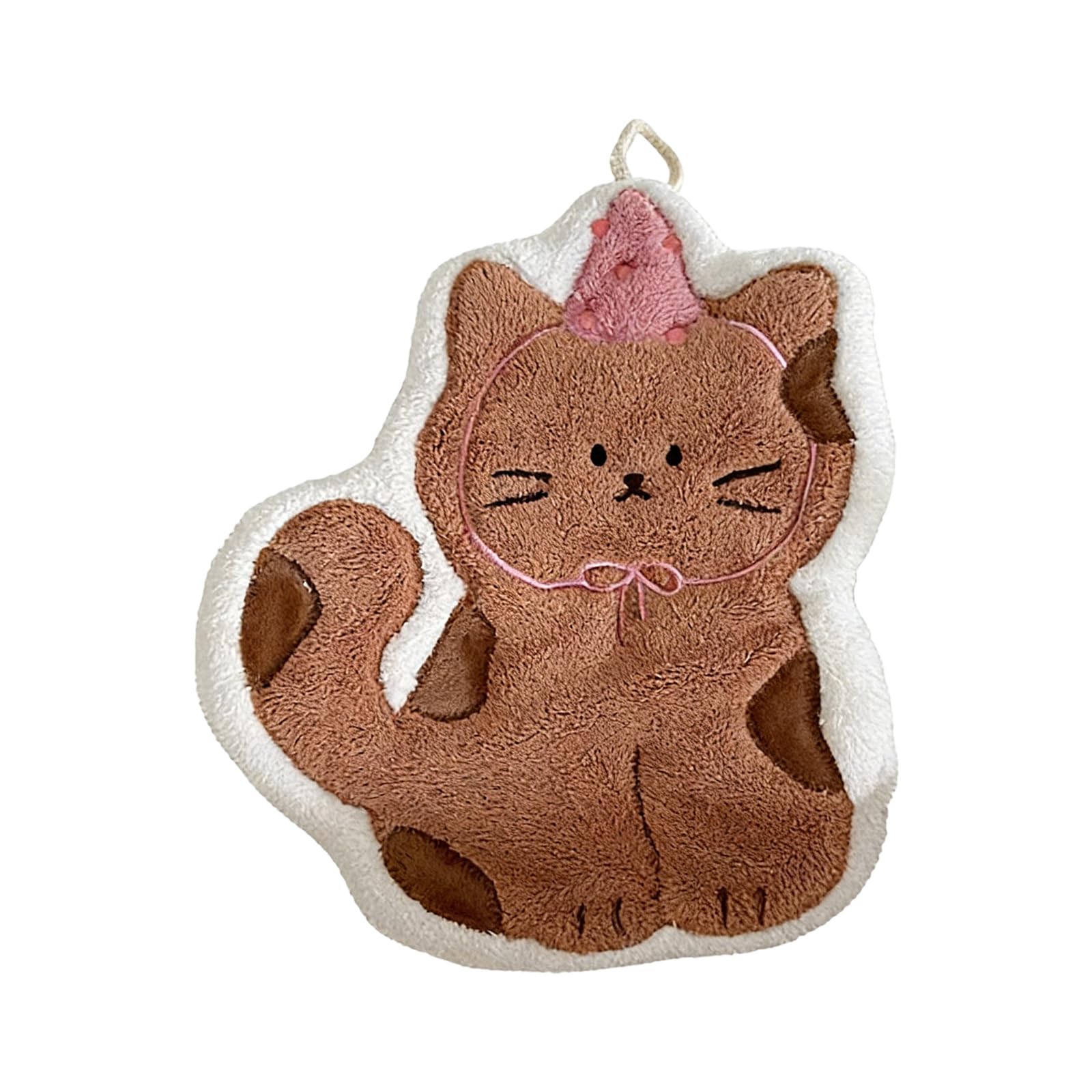 Qusinfc Lovely Cats Shape Corals Fleece Hand Towel Highly Absorbent and Gentle on Skin Hand Cloth Wash Towel for Kids Adult Microfleece