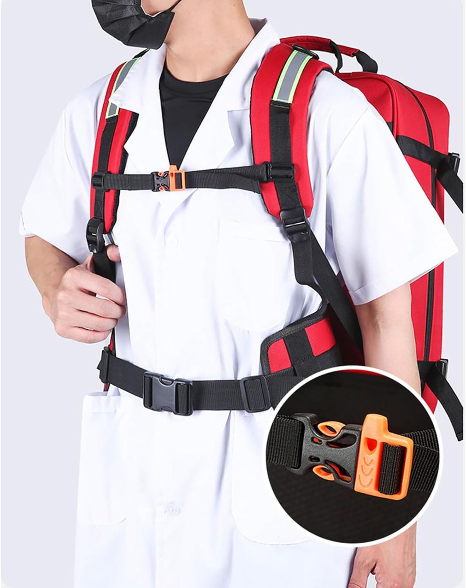 Borsa di pronto soccorso Zaino medico vuoto Trattamento infermiere Primo soccorritore Borsa trauma per campeggio ciclismo escursionismo Borsa paramedico EMT(Red)