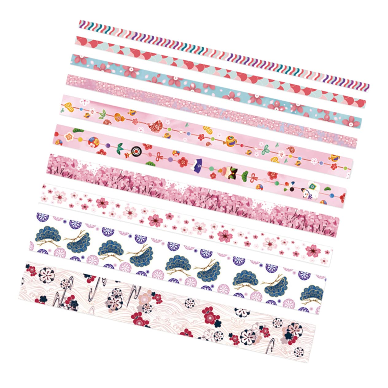 NUOBESTY 10rotoli Scatola Washi Tape Adesivo Per Decorazioni Fai Te Carta Per Scrapbook e Diario Motivo Albero Di Ciliegio