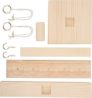 Jogos de gancho de tabuleiro portátil, jogos de gancho e anel, jogos de mesa para adultos, jogo interativo de ritmo rápido com escada de madeira, brinquedo interativo para casa, festa