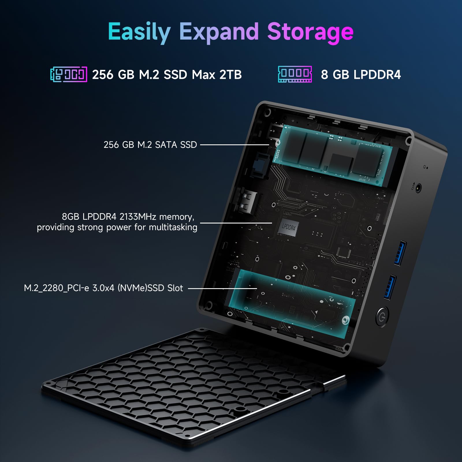 BMAX B3Pro Mini PC Intel Celeron N4500 (up to 2.8GHz), 256GB SSD