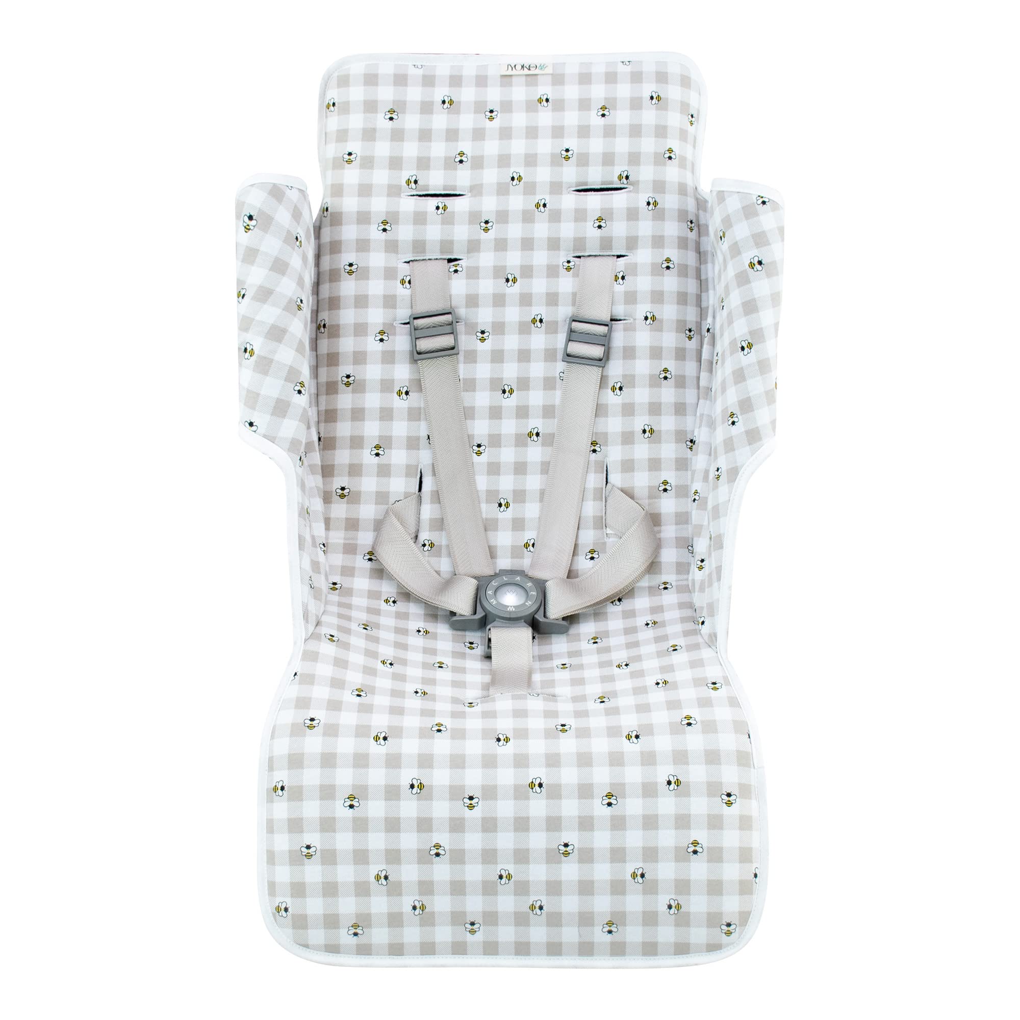 JYOKO KIDS Colchoneta para silla de paseo Compatible con Maclaren Quest, Techno, Triumph, XT, 100% Algodón (Picnic Vichy)