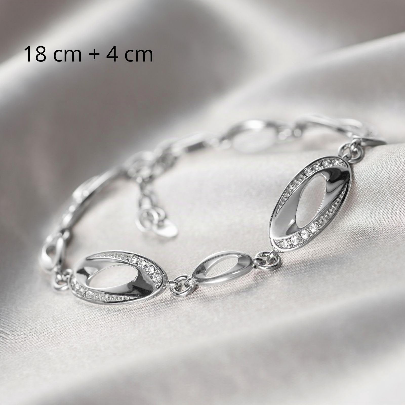 Damen Silberarmband Aus Sterling-Silber 925 Mit Verstellbarer Länge