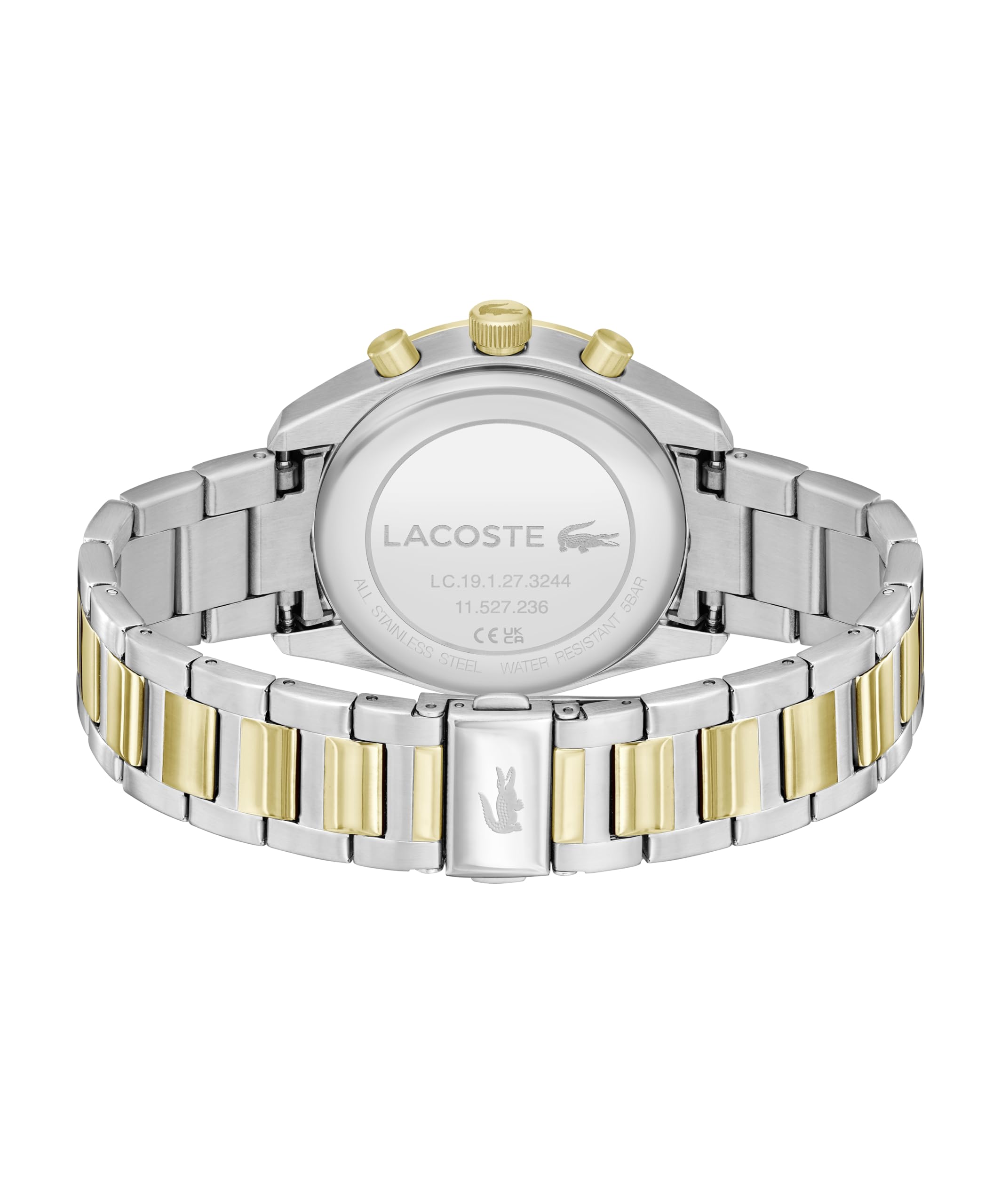 Lacoste Boston Men's Chronograph Watch - Classic Stainless Steel - Tachymeter - Water Resistant up to 5ATM/50 Meters - Modern Design for Him - 42mm