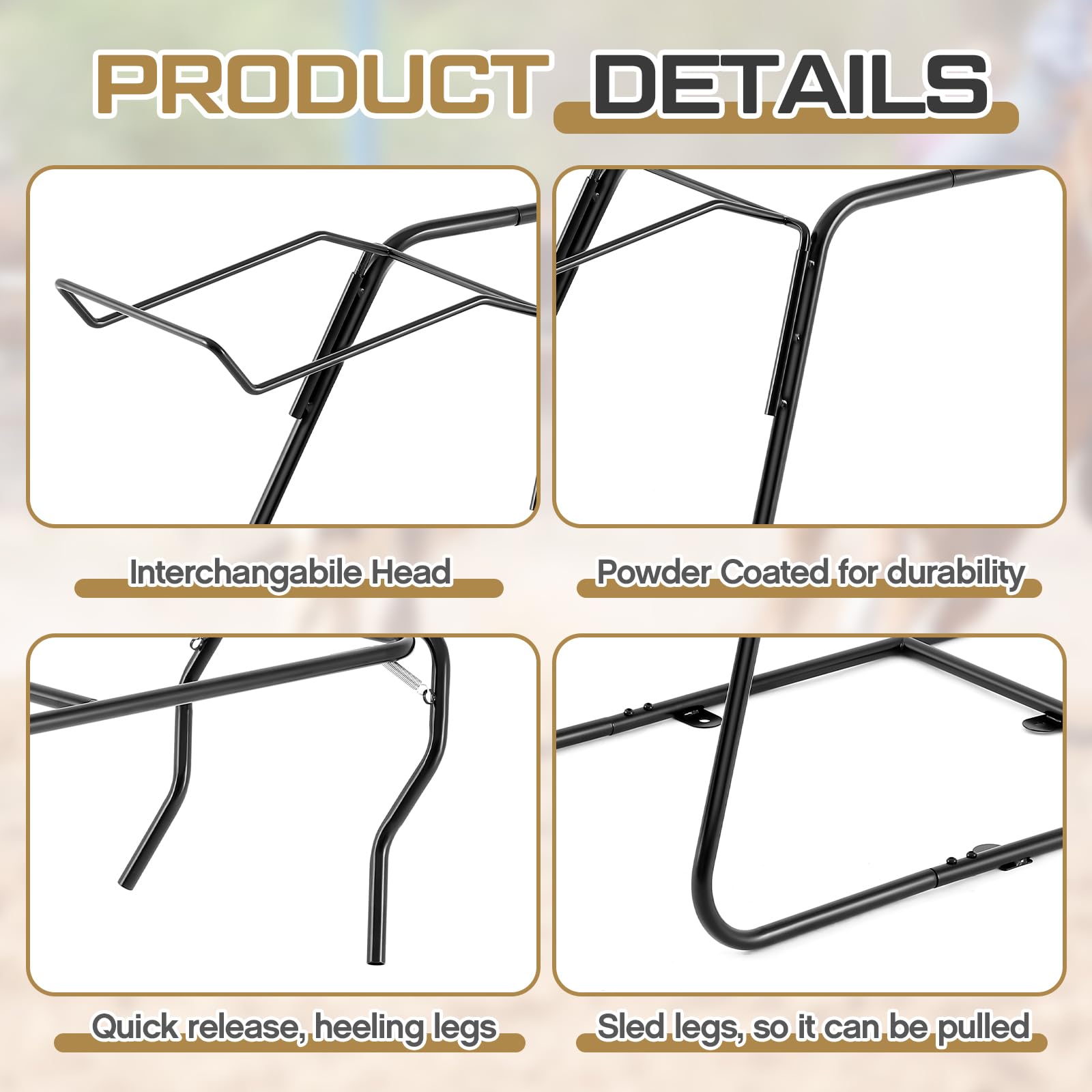 Blulu 109,9 cm faltbarer Seilschnuller Body Roping Heading und Heeling Schnuller, braun, ohne Kopf