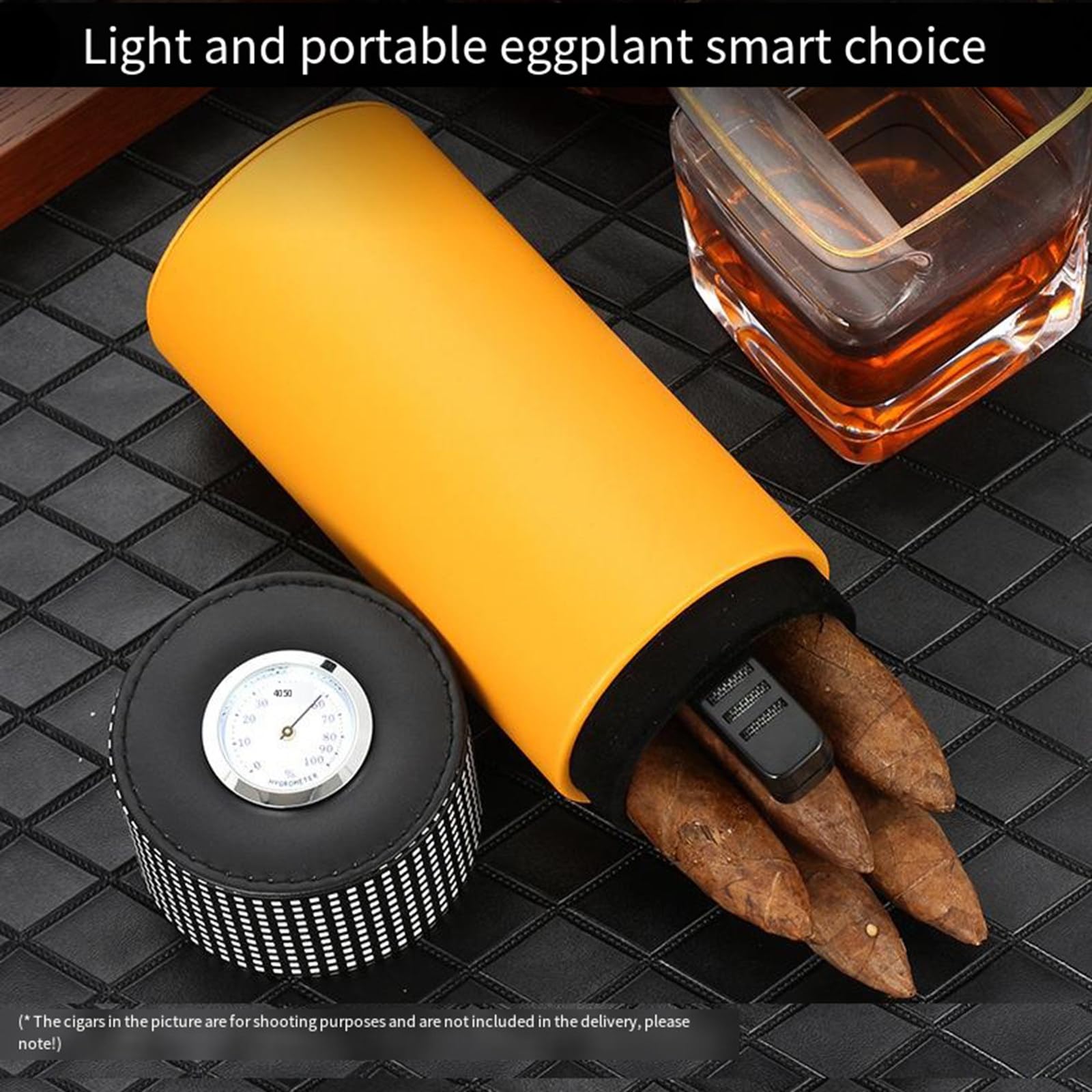 MRKU Scatole per sigari, umidificatori, Porta sigari da Viaggio con Tubo umidificatore e igrometro
