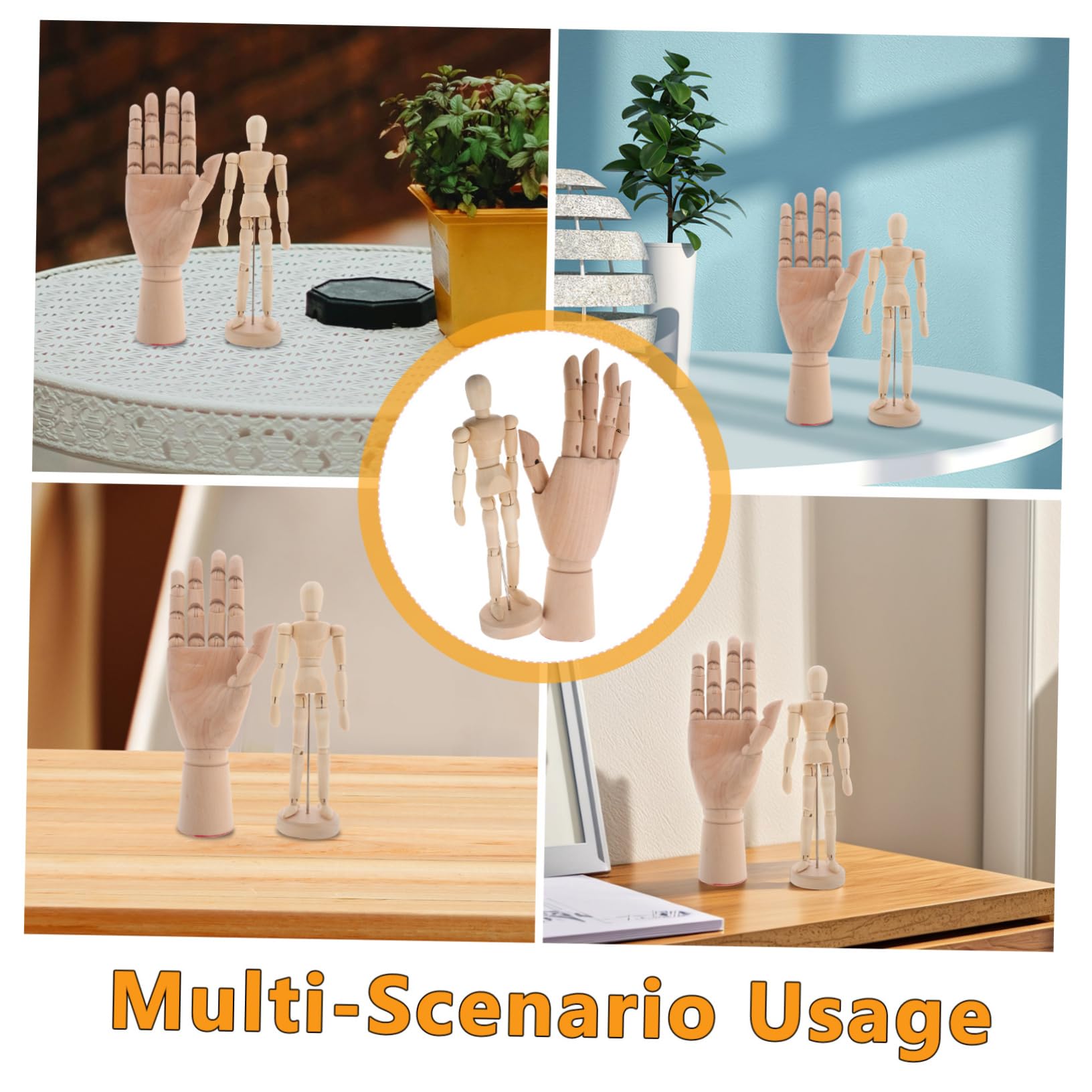 DOITOOL 2stücke Hölzerne Künstler-schaufensterpuppen Bemalen Und Skizzieren Flexibles Handmodell Für Kunstprojekte
