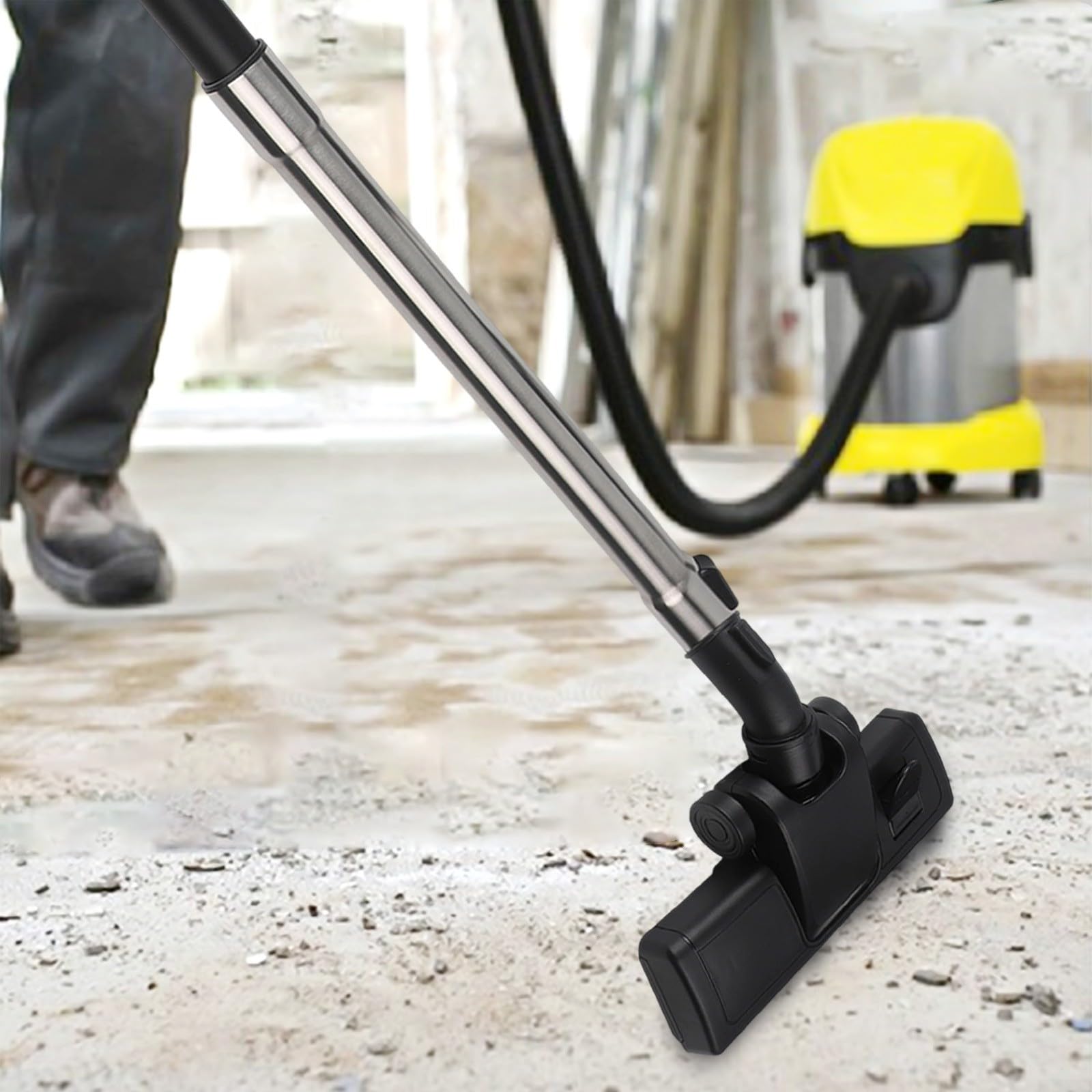 Juego de manguera de cepillo de piso para Karcher WD3 WD5 para aspiradoras MV3 SE Series, kit de extensión de tubo de succión de acero inoxidable