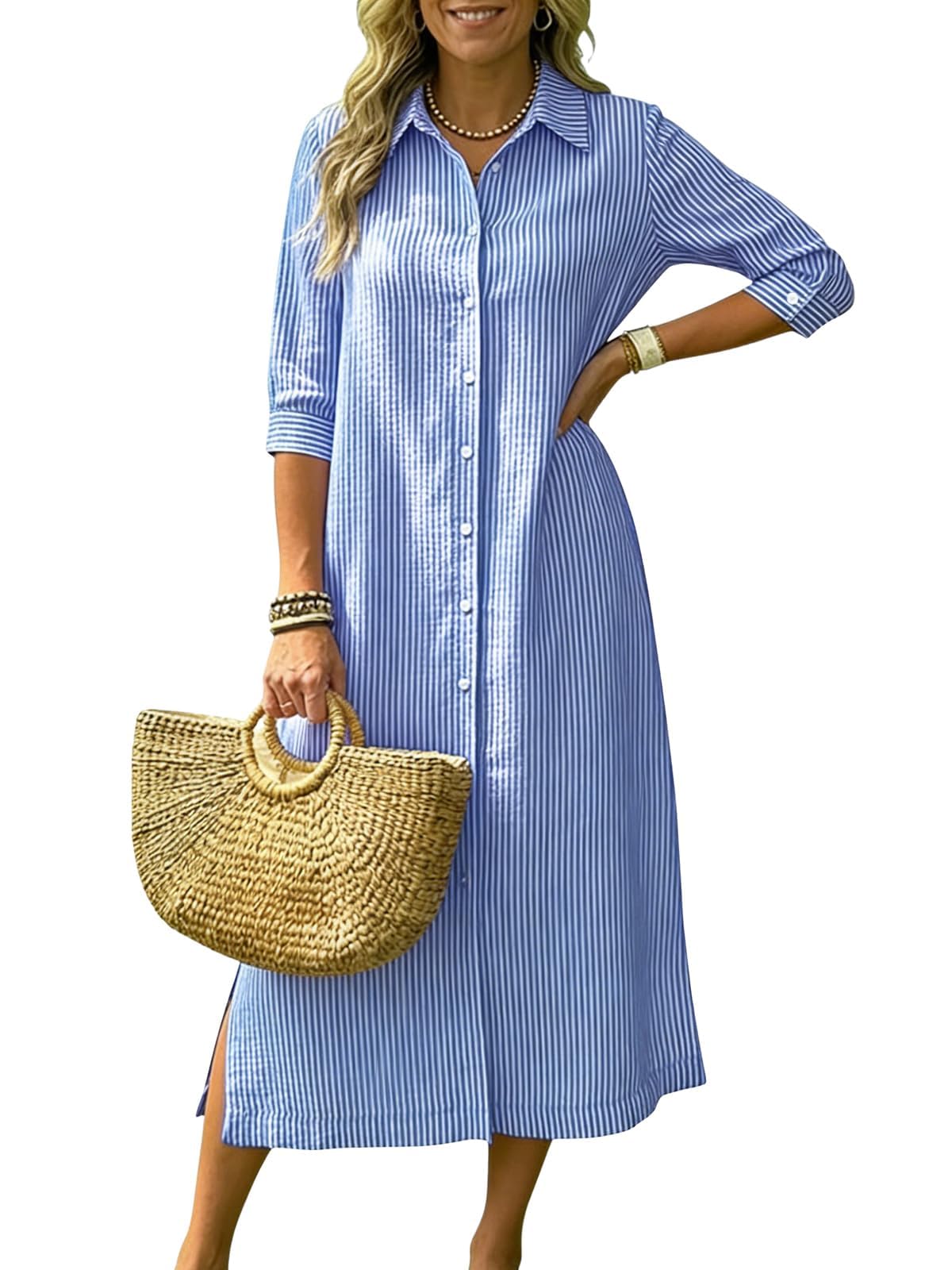 ebossy Striped Shirt Dress