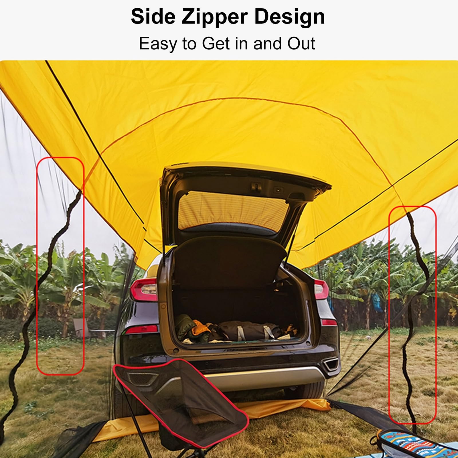moskitonetz wohnmobil markise Wohnmobil-Markise mit und Aufbewahrungstasche, tragbare SUV- Markise, wasserdichte Auto-Heckklappen-Markise für Outdoor-Camping-Autoreisen (Farbe: B Auto & Motorrad Size:62 cm (Riders 6'2