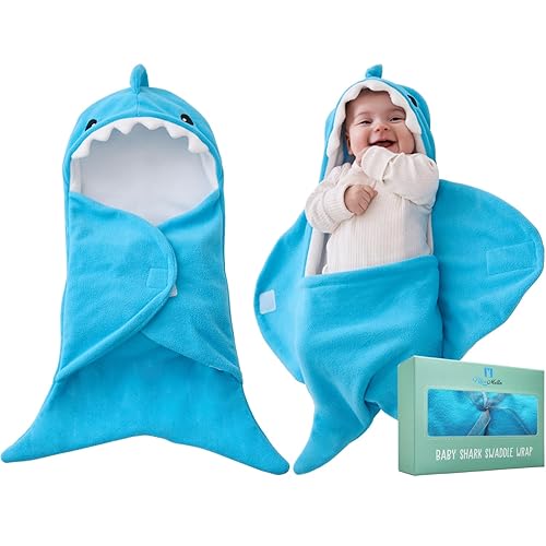 BlueMello Baby Shark Swaddle Blanket | Ultra-Soft Wearable Essential for