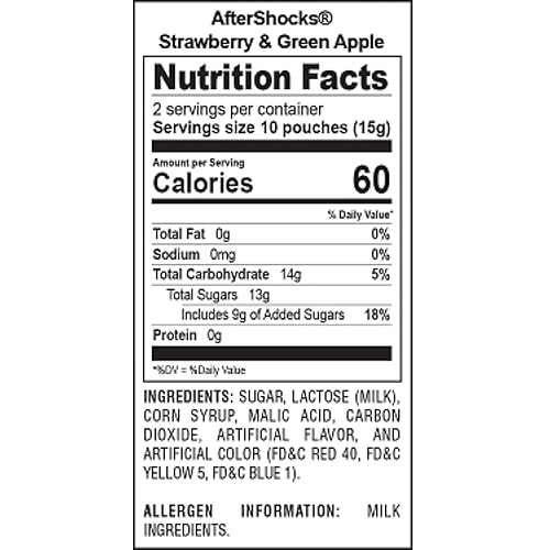 Miniatura 2 de Needzo Aftershocks - Caramelos de manzana verde y fresa empaquetados individualmente con rocas ácidas, dulces novedosos y divertidos, 40 paquetes,