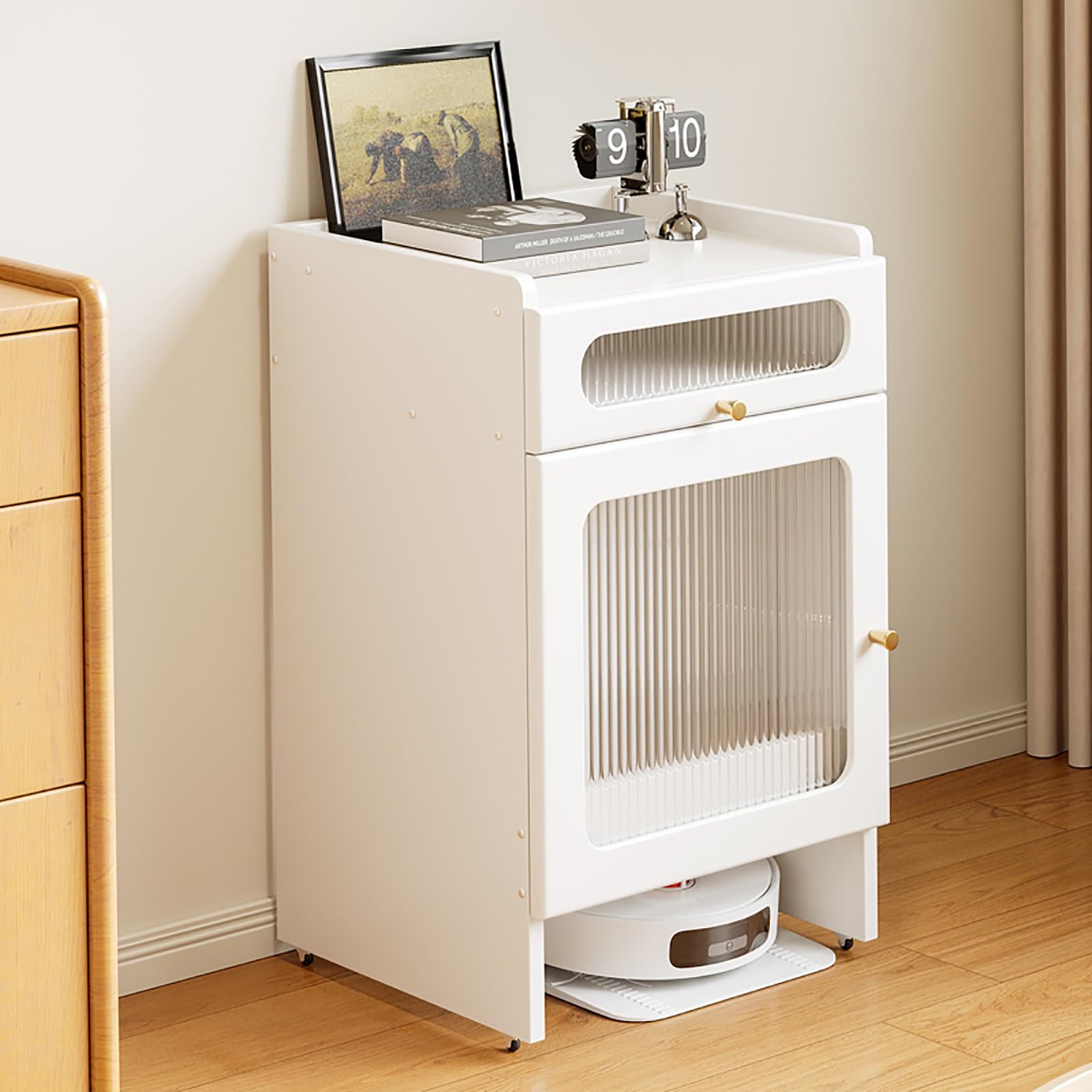 Étagère pour aspirateur robot élégante meuble haut de gamme Couleur D