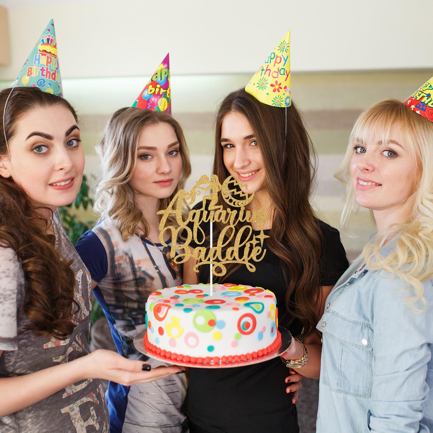 Zatain Pisces Baddie Cake Topper - Black Glitter, 5.9''x4.0'', Birthday Zodiac Decoration - View #12