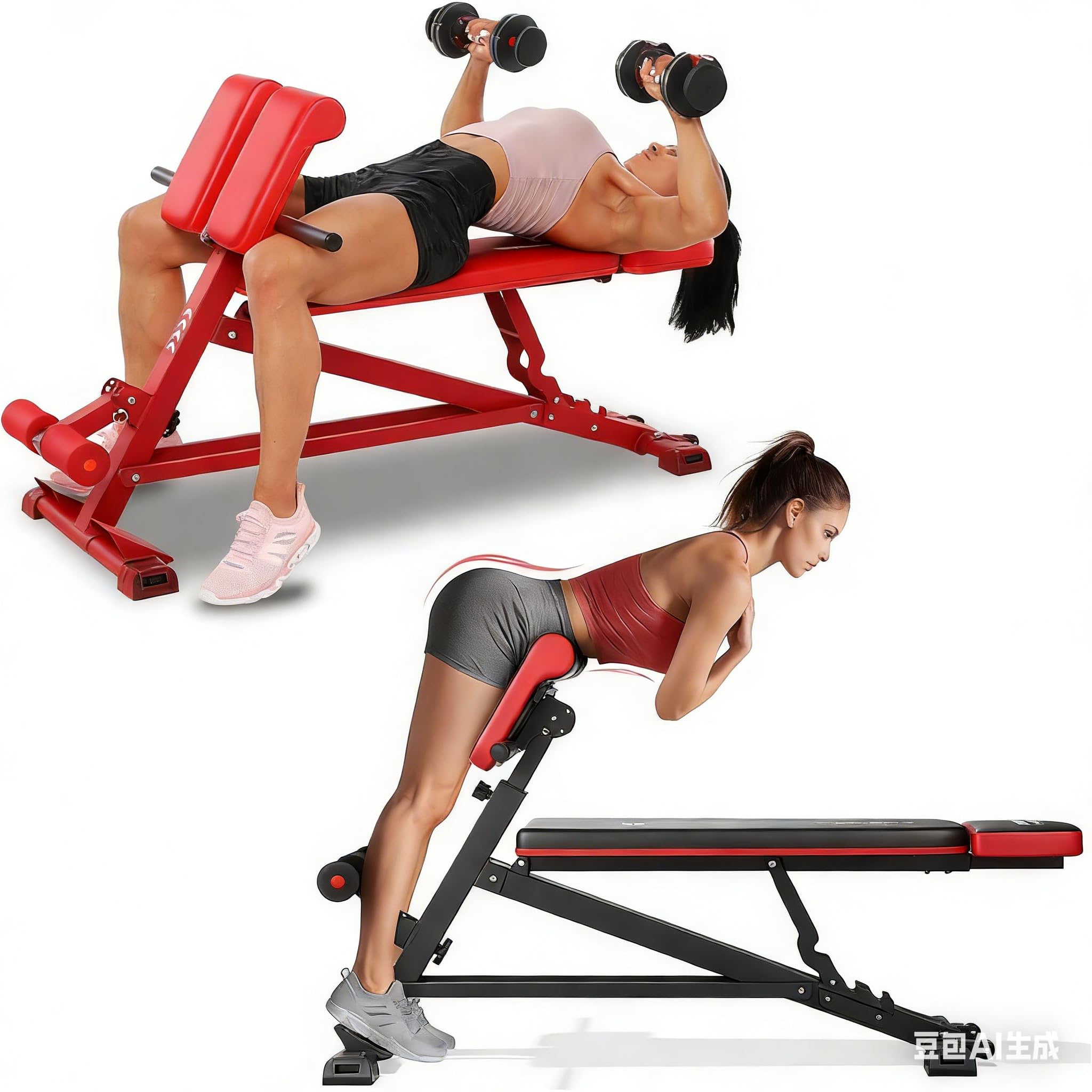 HAMMER Hantelbank Force 4.0, Schrägbank, Trainingsbank, Flachbank, Hantelablage