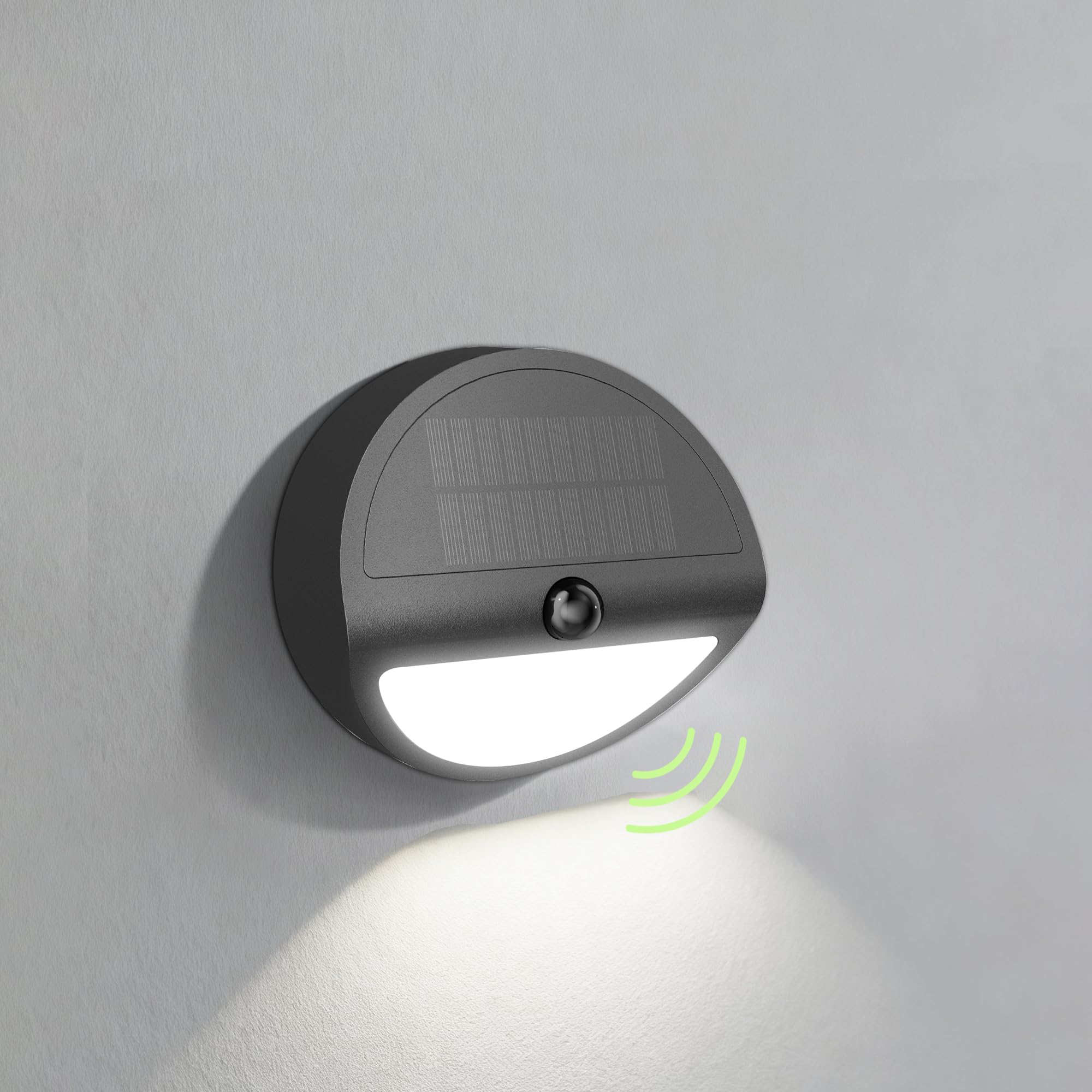 auralab Outdoor Solar Lights with Motion Sensor, Replaceable1500 mAh Battery Solar Pir Lights, Dusk Till Dawn Waterproof Solar Wall Light for Front Door, Porch, Garage, Garden, Black