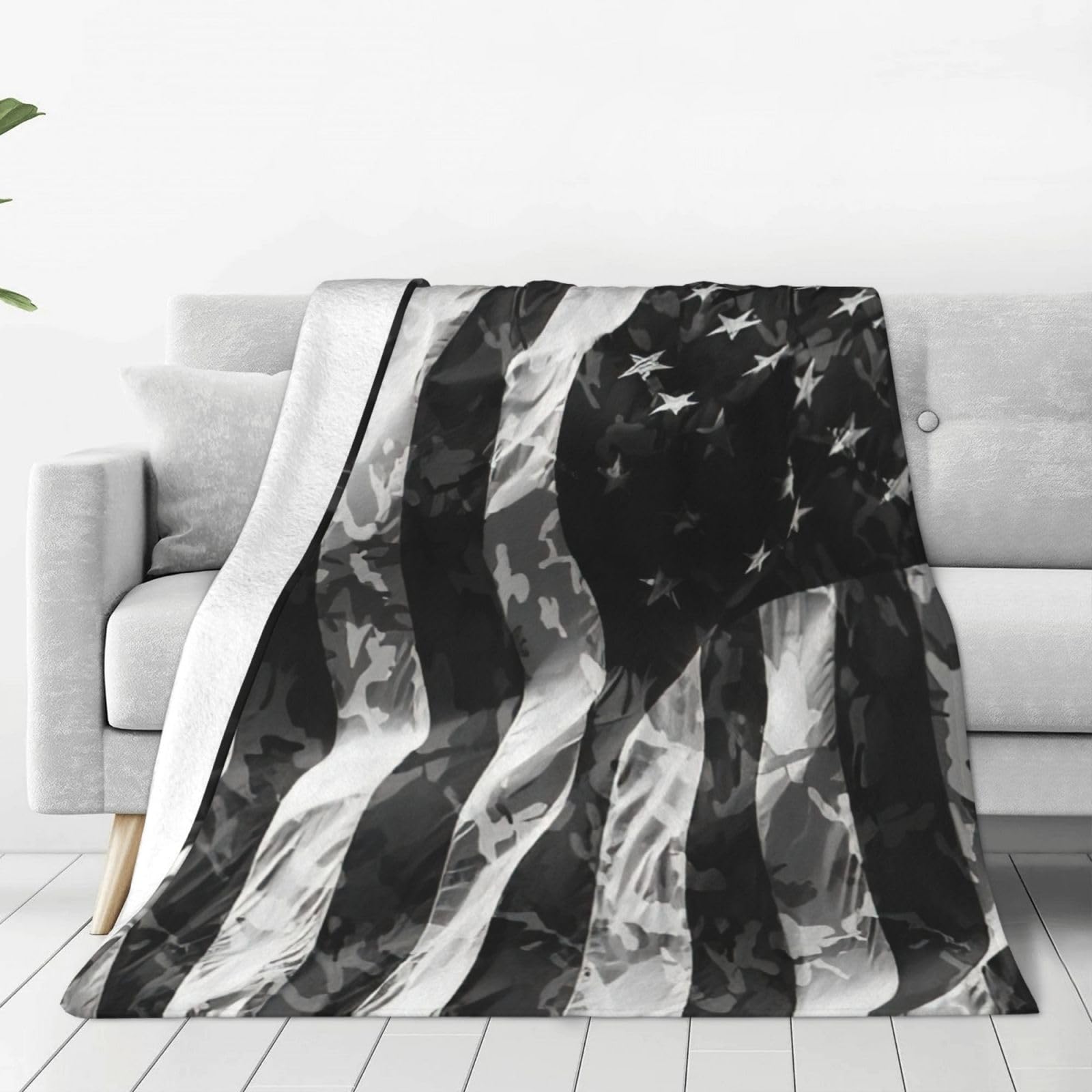Couverture polaire douce canapé plaid camouflage usa pour literie