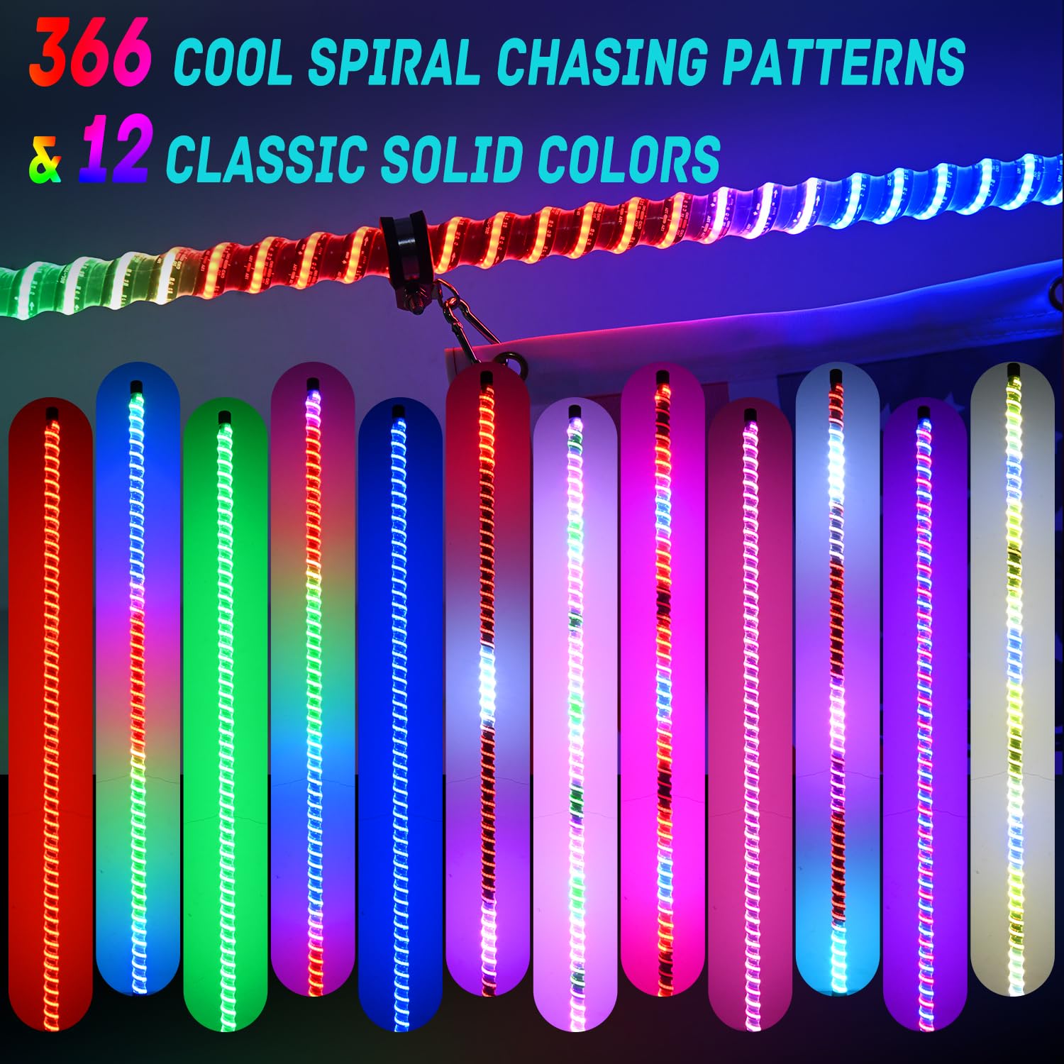 Nilight LED Whip Light 1 PC 3FT COB RGB Lighted Antenna Whips with Spring Base Remote & App Control DIY Chasing Patterns for Can-am Offroad ATV UTV RZR Polaris Dune Buggy 4-Wheeler Truck