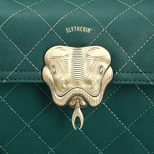 Miniatura 5 de Harry Potter Slytherin Premium House - Bolso de mano cruzado para maletero color verde forro polar verde con licencia oficial de star wars silent