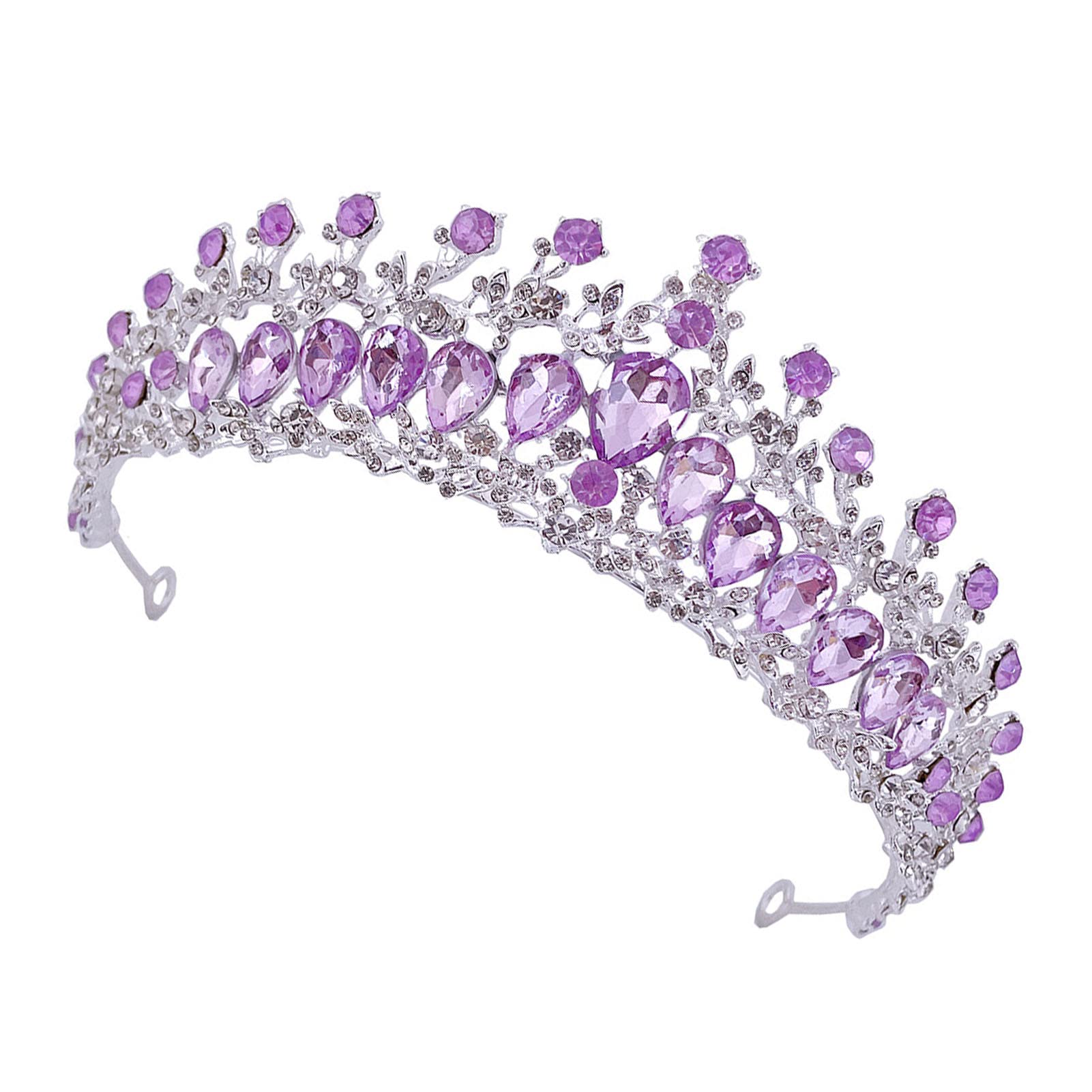 Keenso Corona de Novia, Corona de Diamantes de Imitación de Aleación de Zinc Exquisita de Moda Brillante para Baile de Graduación