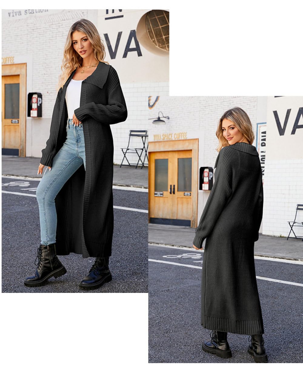 Cardigan Donna Con Zip E Scollo A V - Maglione Elegante Primavera/Autunno - Foto 12