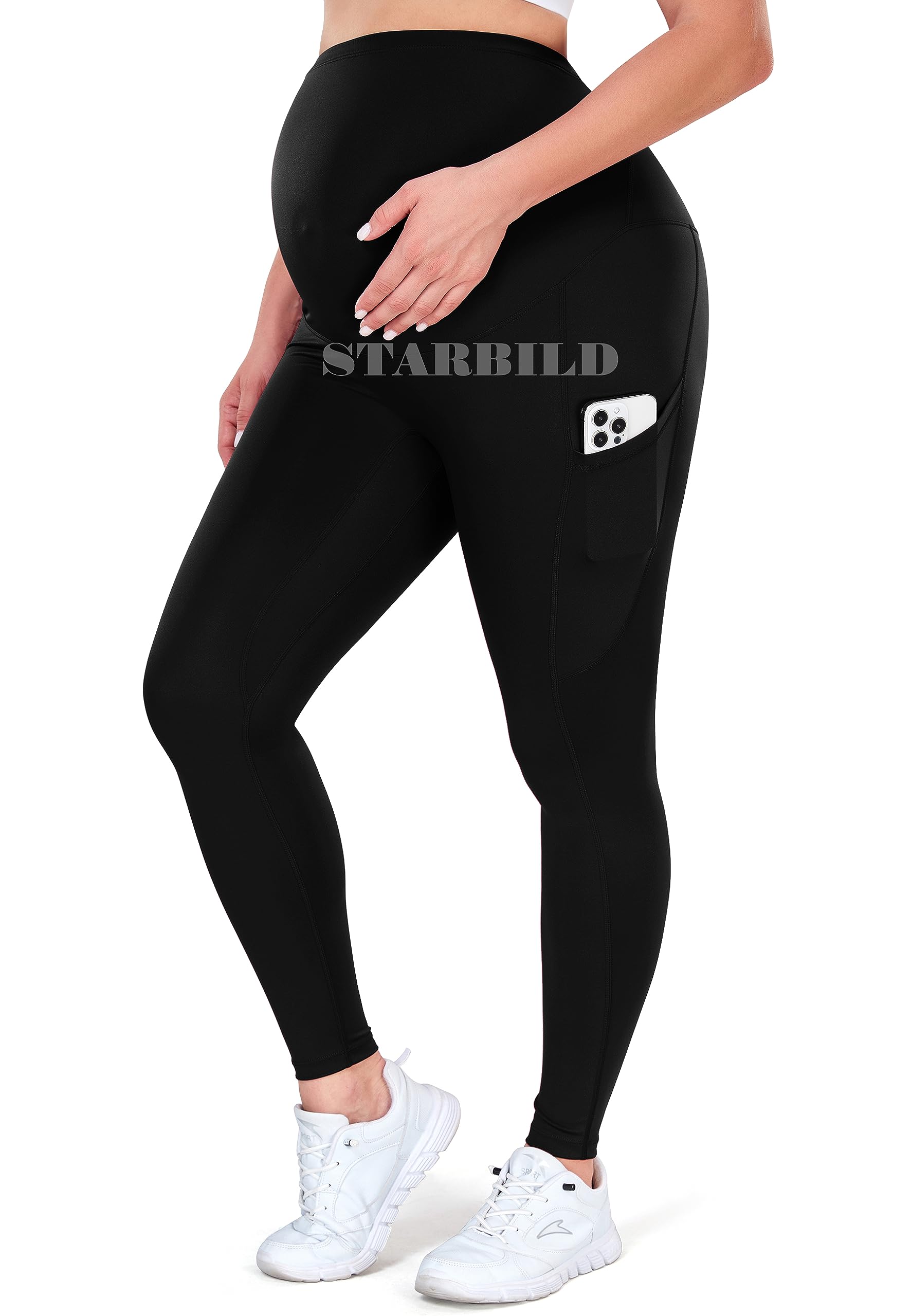 STARBILD Legging de Grossesse avec Poches sur Le Ventre