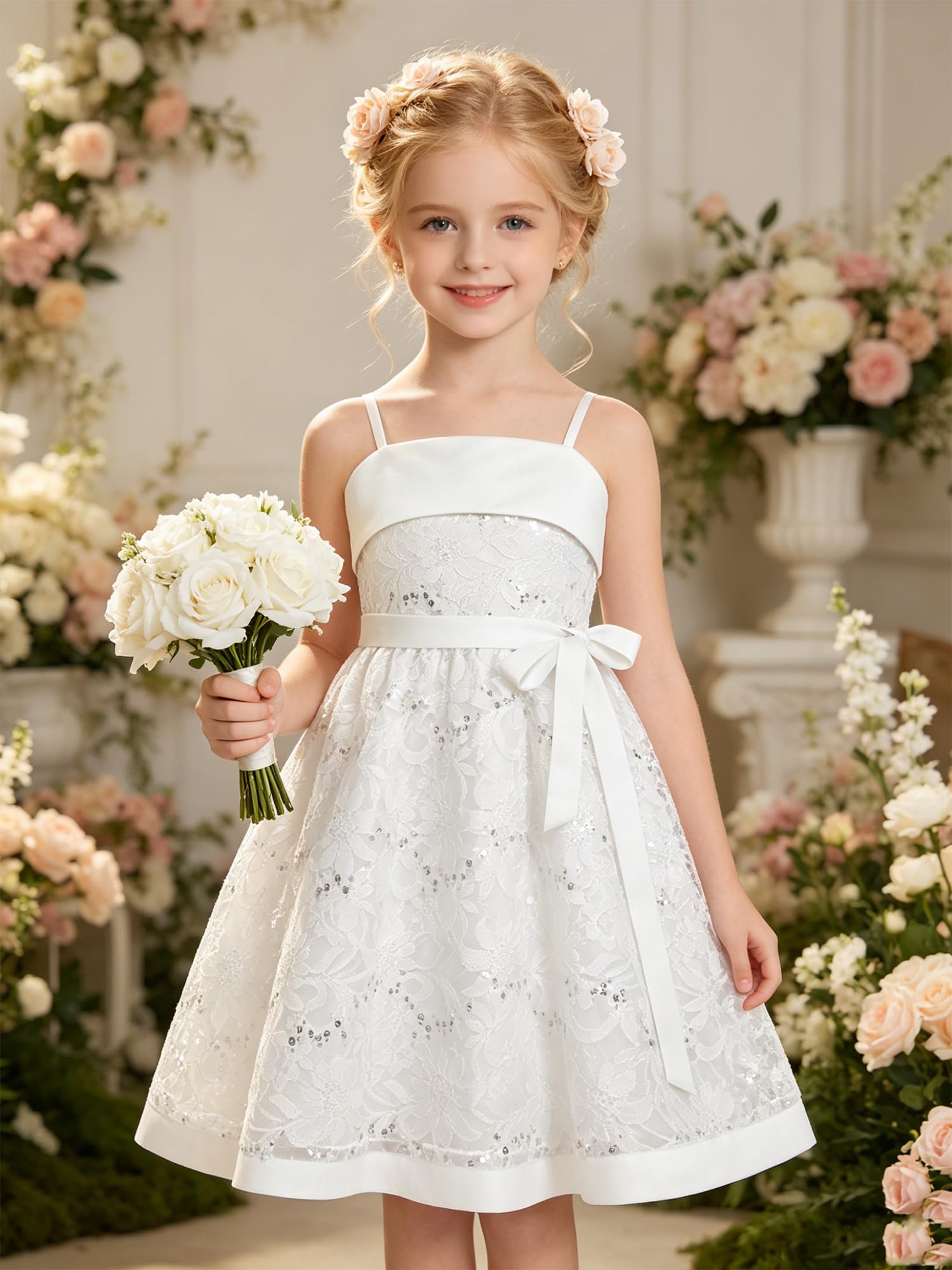 Oyolan Kinder Formelles Kleid Abendkleid Festlich Hochzeitsgast Festkleid