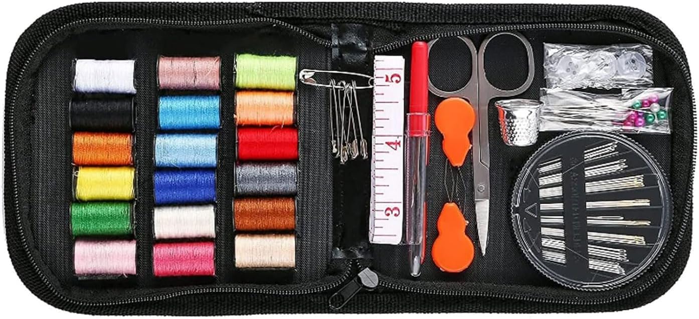 S & S PRODUCTS 75pcs Sewing Kit Bundle Portable Mini Travel DIY Sewing Pouch With Sewing Accessories Clothing Fixer Sewing Kit Supplies With Random Color Thread