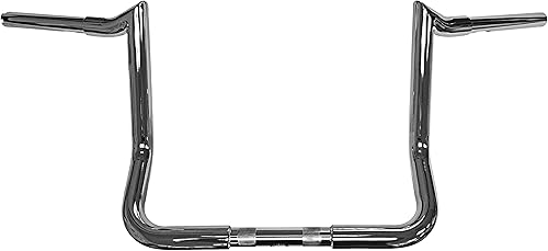 Dominator Industries Manillares Meathook Bagger Ape Hanger de 1 1/4 pulgadas, elevación de 13 pulgadas, cromado, compatible con Electra Glide (FLH),