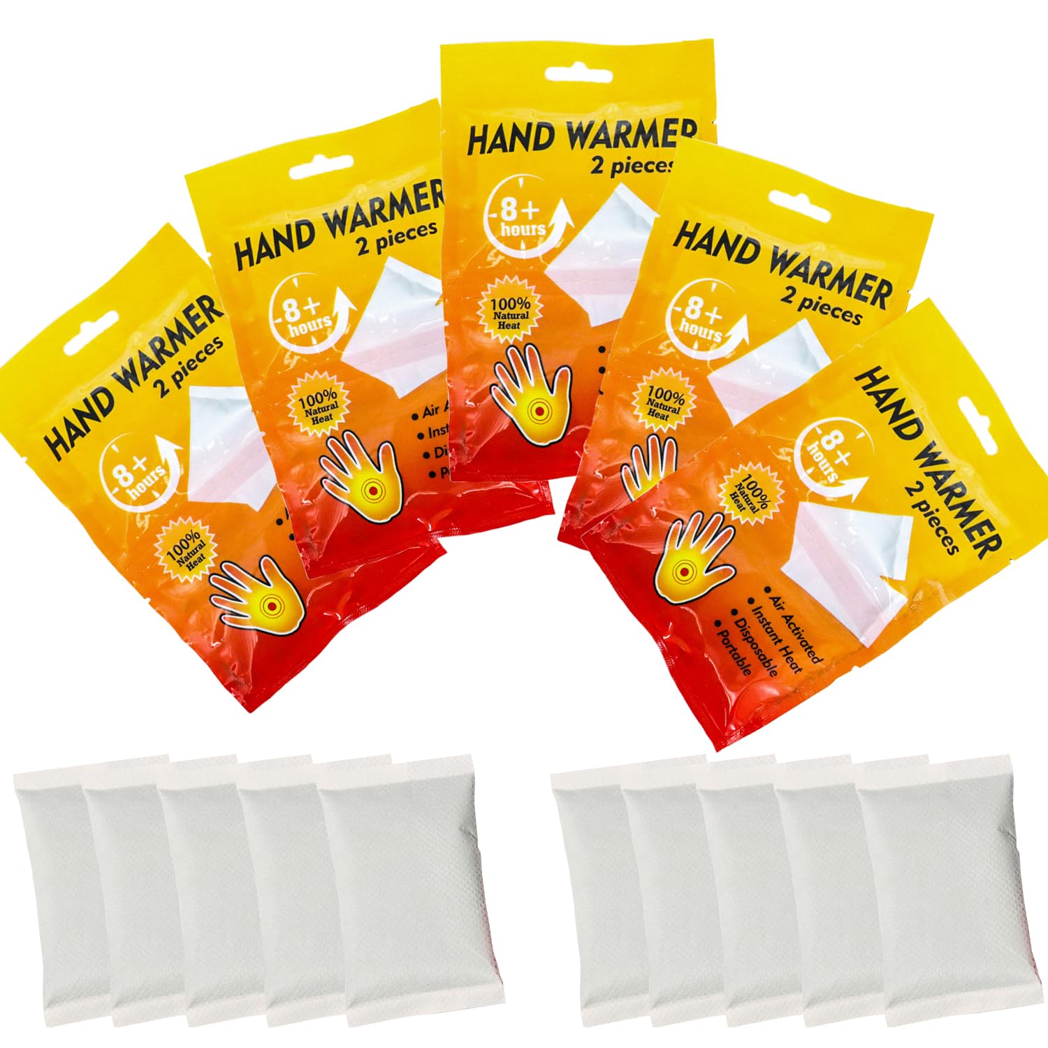 Hand Warmer 10 Pcs, TRÜSTMIEE Disposable Hand Warmers, 8 Hours Heating, Super Long Lasting - Easy, All Natural - Air Activated, for Body, Hands & Toes - Odorless Hot Hand Warmer