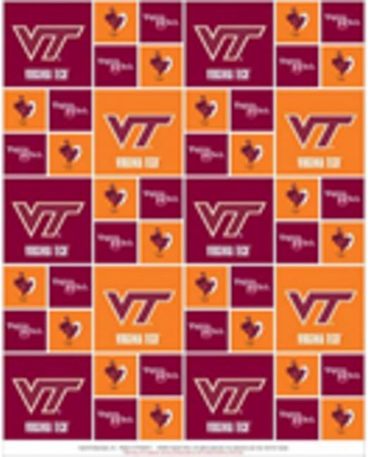 Virginia Tech Hokies Checker Cotton Fabric